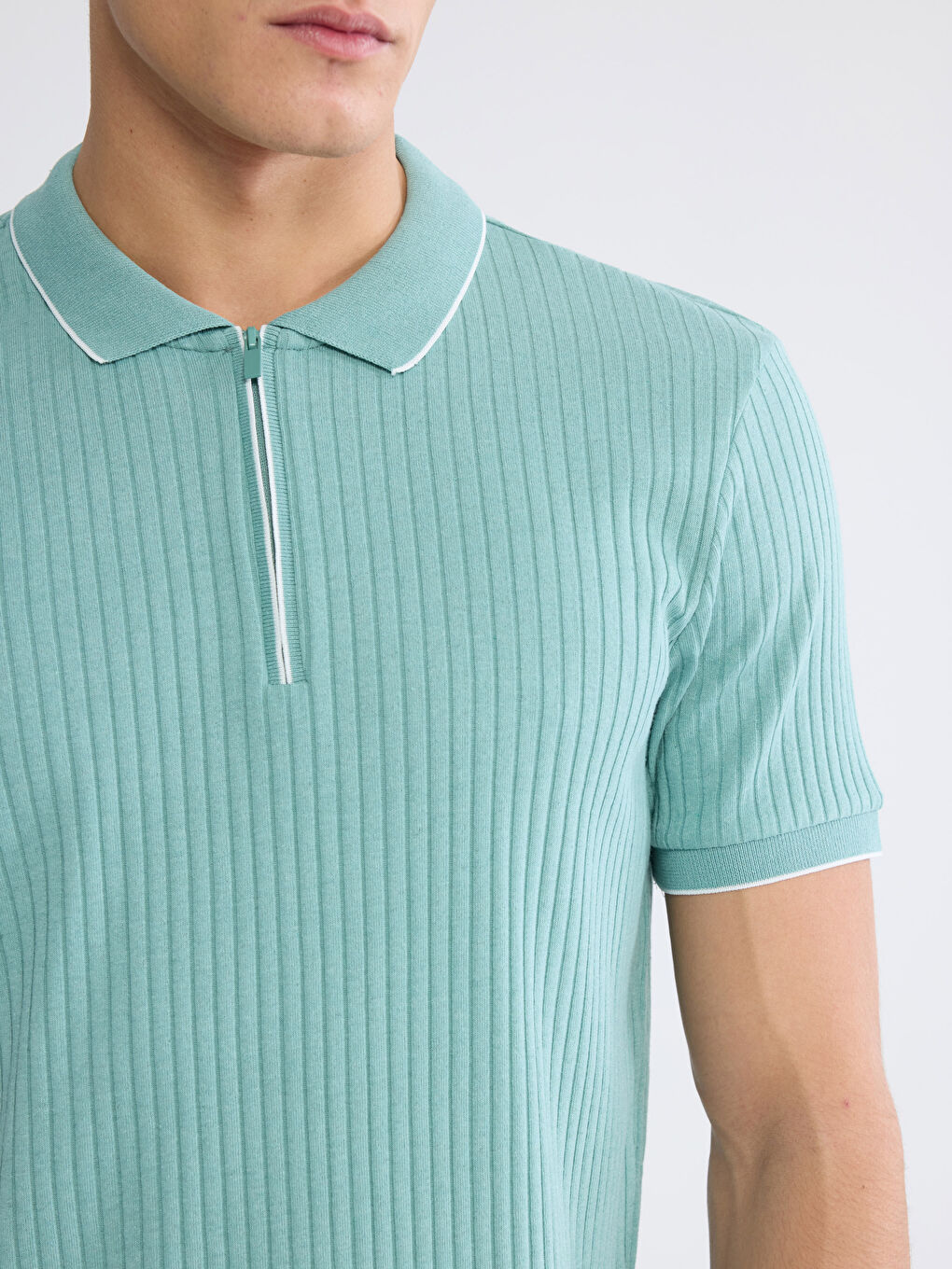 Yeşil Polo Yaka Erkek Tişört-2