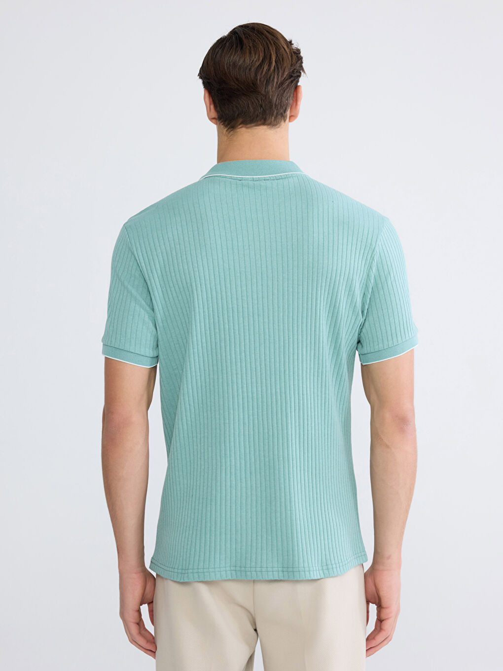 Yeşil Polo Yaka Erkek Tişört-3