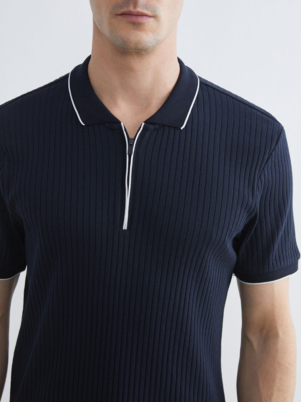 Lacivert Polo Yaka Erkek Tişört-2