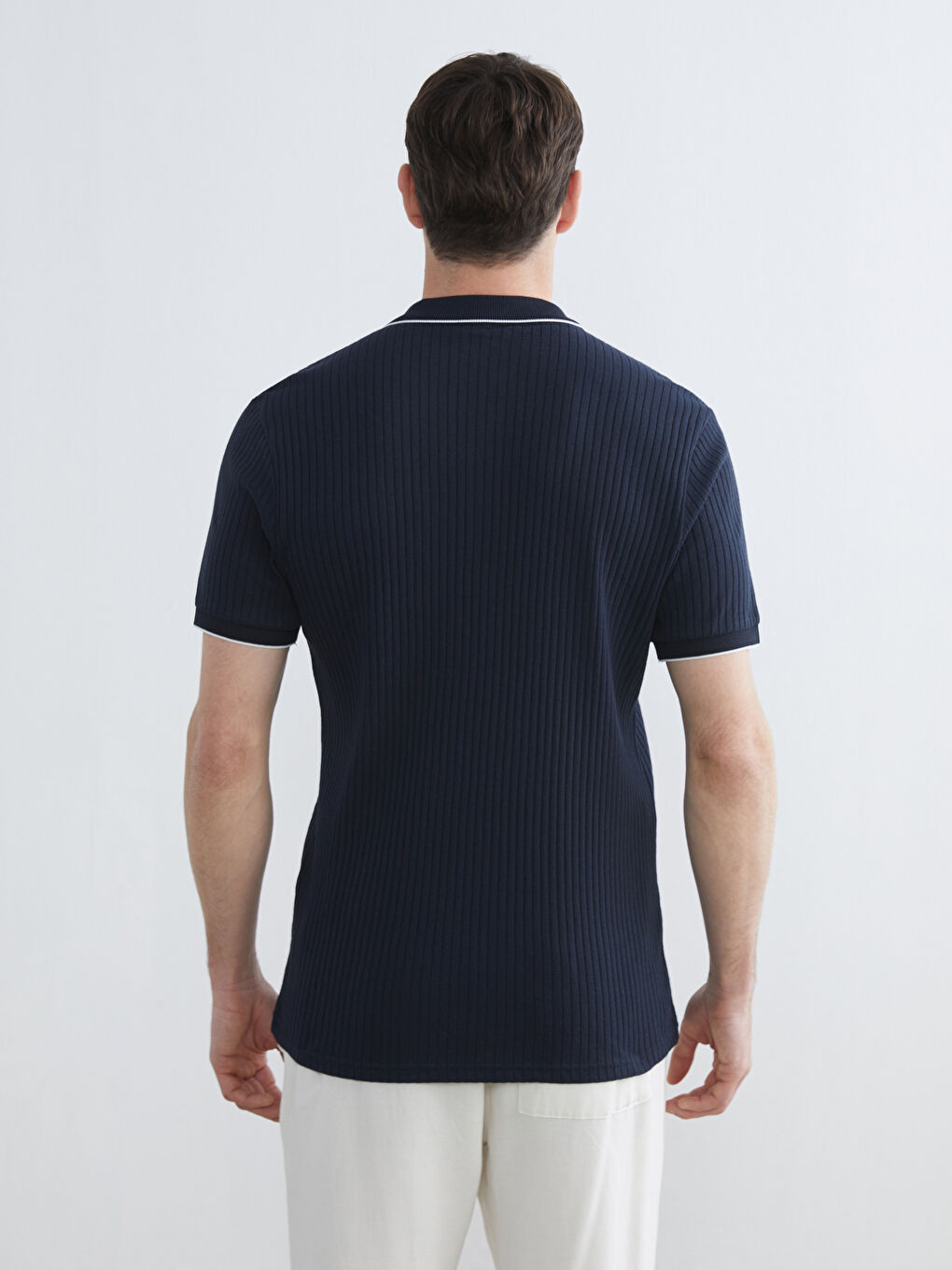 Lacivert Polo Yaka Erkek Tişört-3