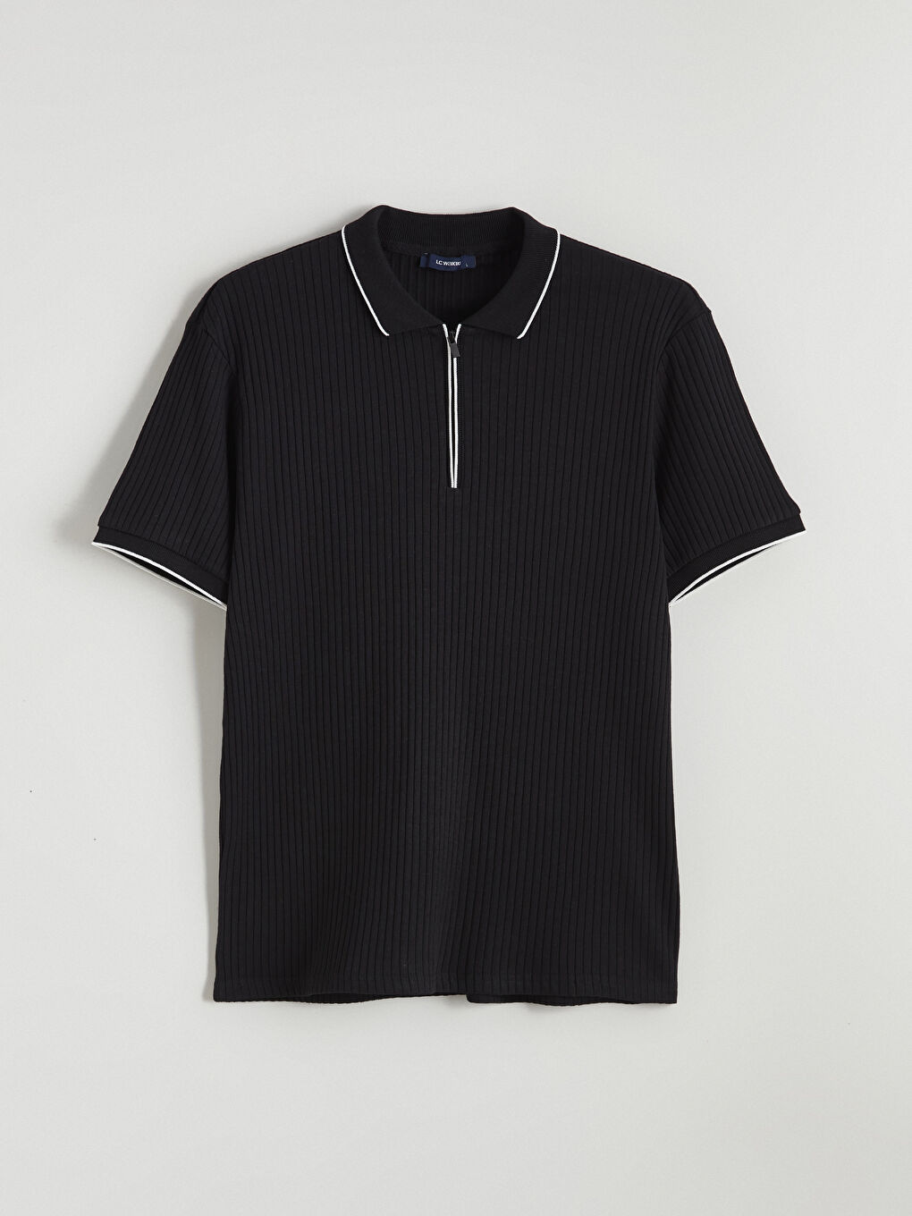 Siyah Polo Yaka Erkek Tişört-4