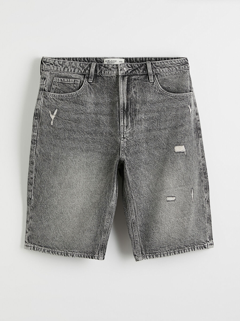 Man GREY Denim Shorts-4