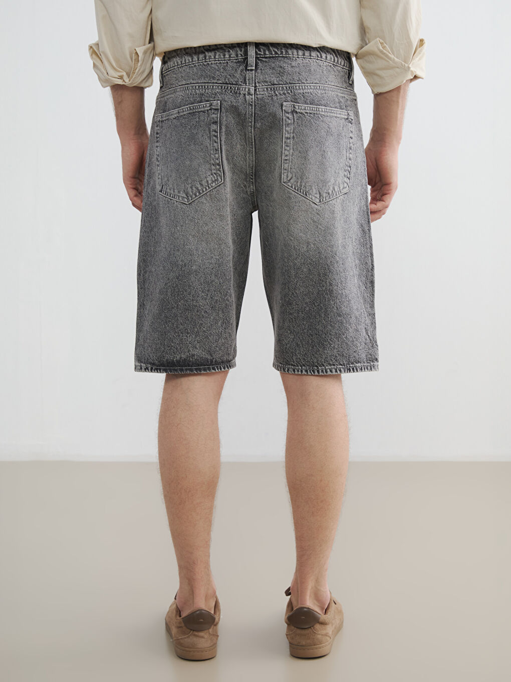 Man GREY Denim Shorts-3