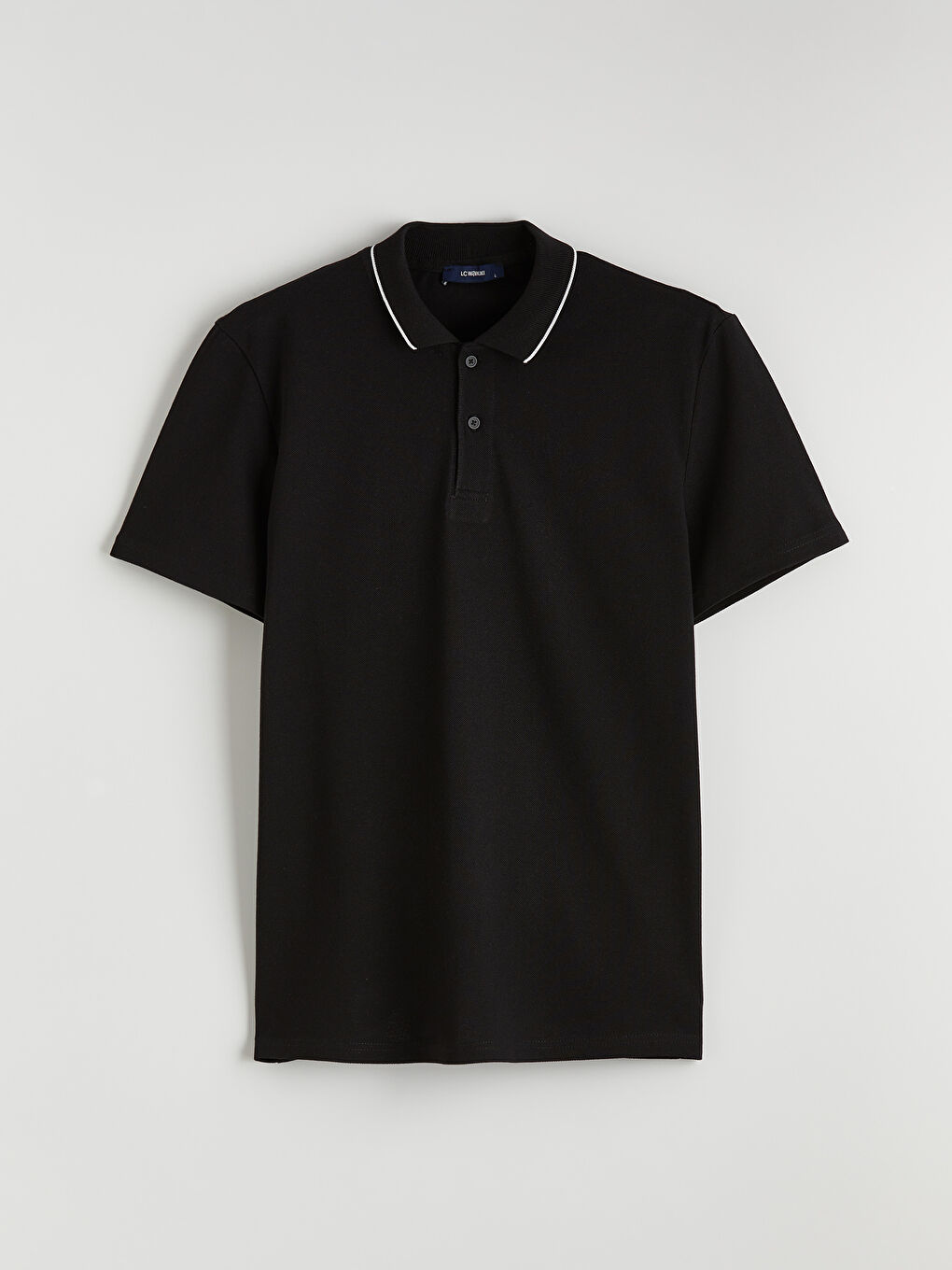 Siyah Polo Yaka Pike Erkek Tişört-4