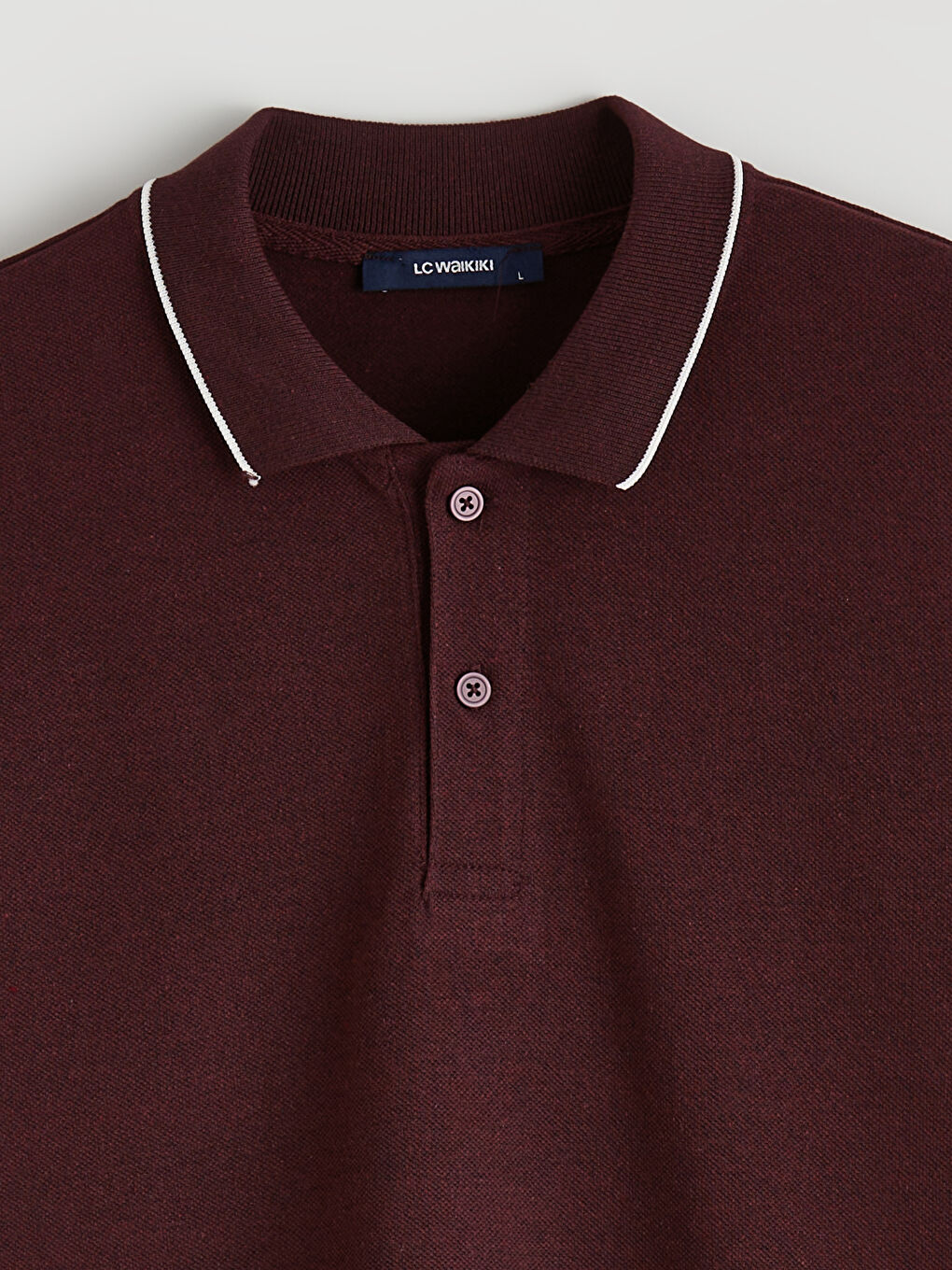 Bordo Polo Yaka Pike Erkek Tişört-5