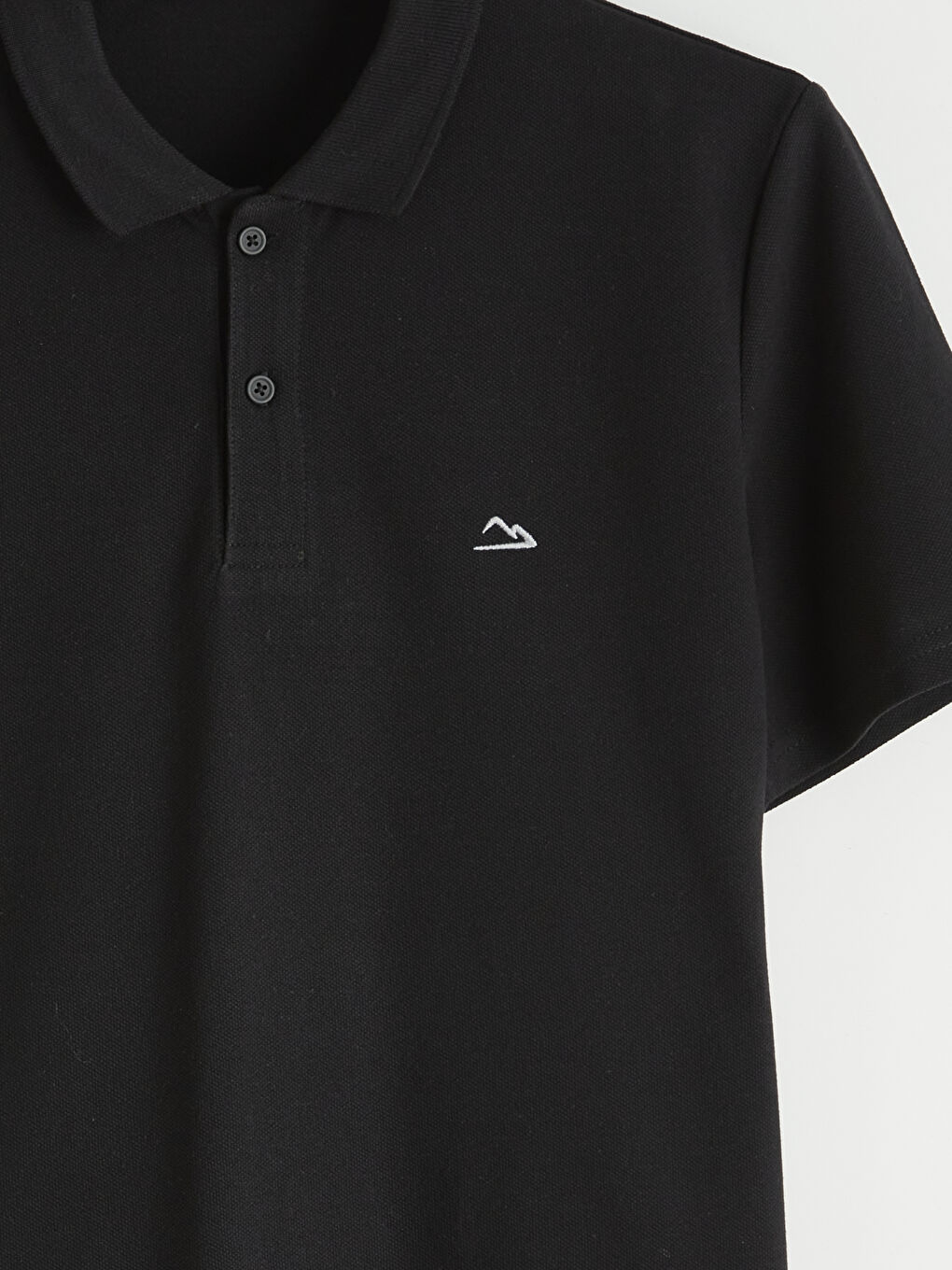 Siyah Polo Yaka Pike Erkek Tişört-1