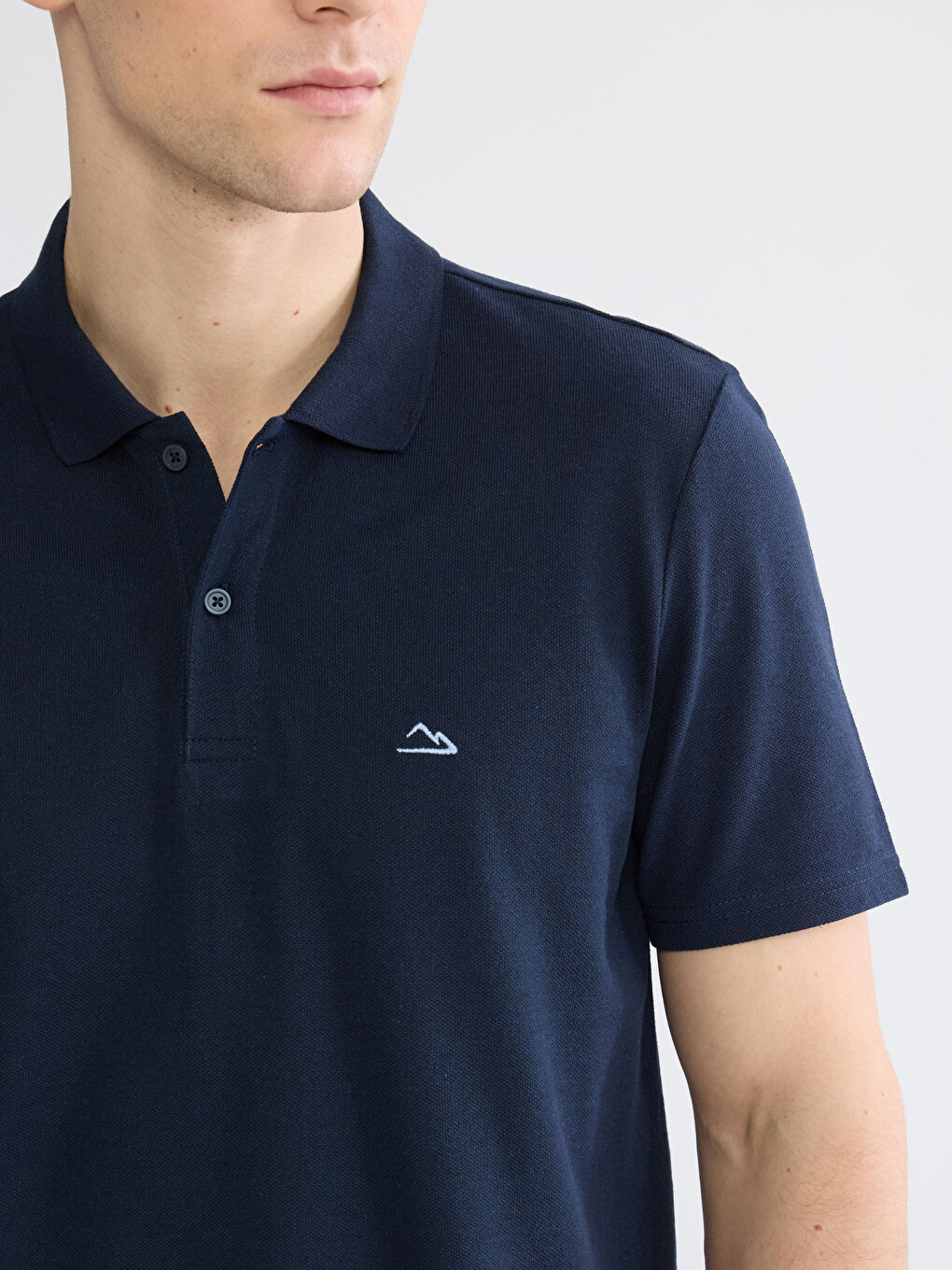 Lacivert Polo Yaka Pike Erkek Tişört-2