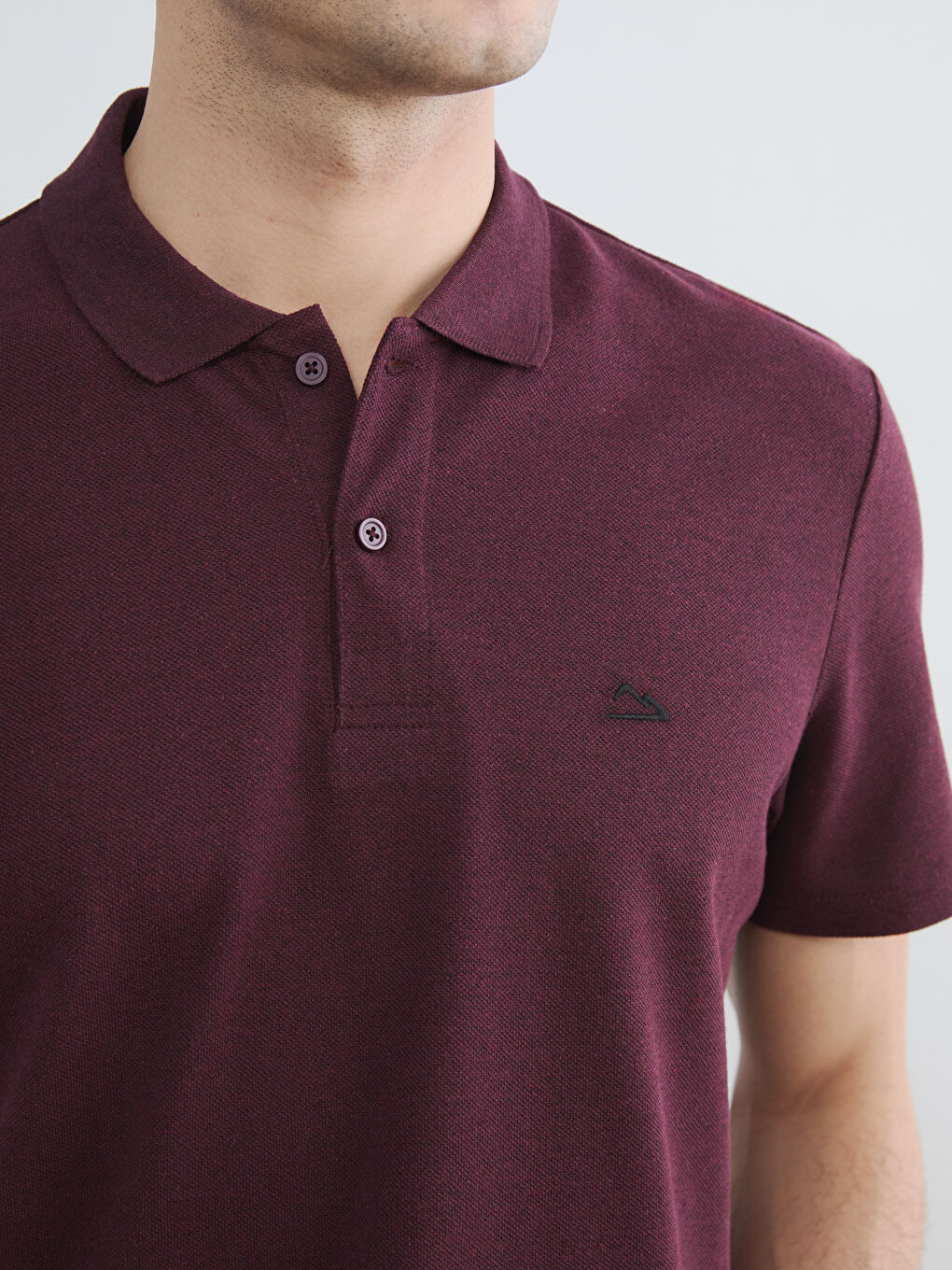 Bordo Polo Yaka Pike Erkek Tişört-2