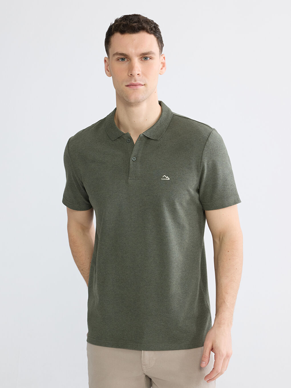 Haki Polo Yaka Pike Erkek Tişört