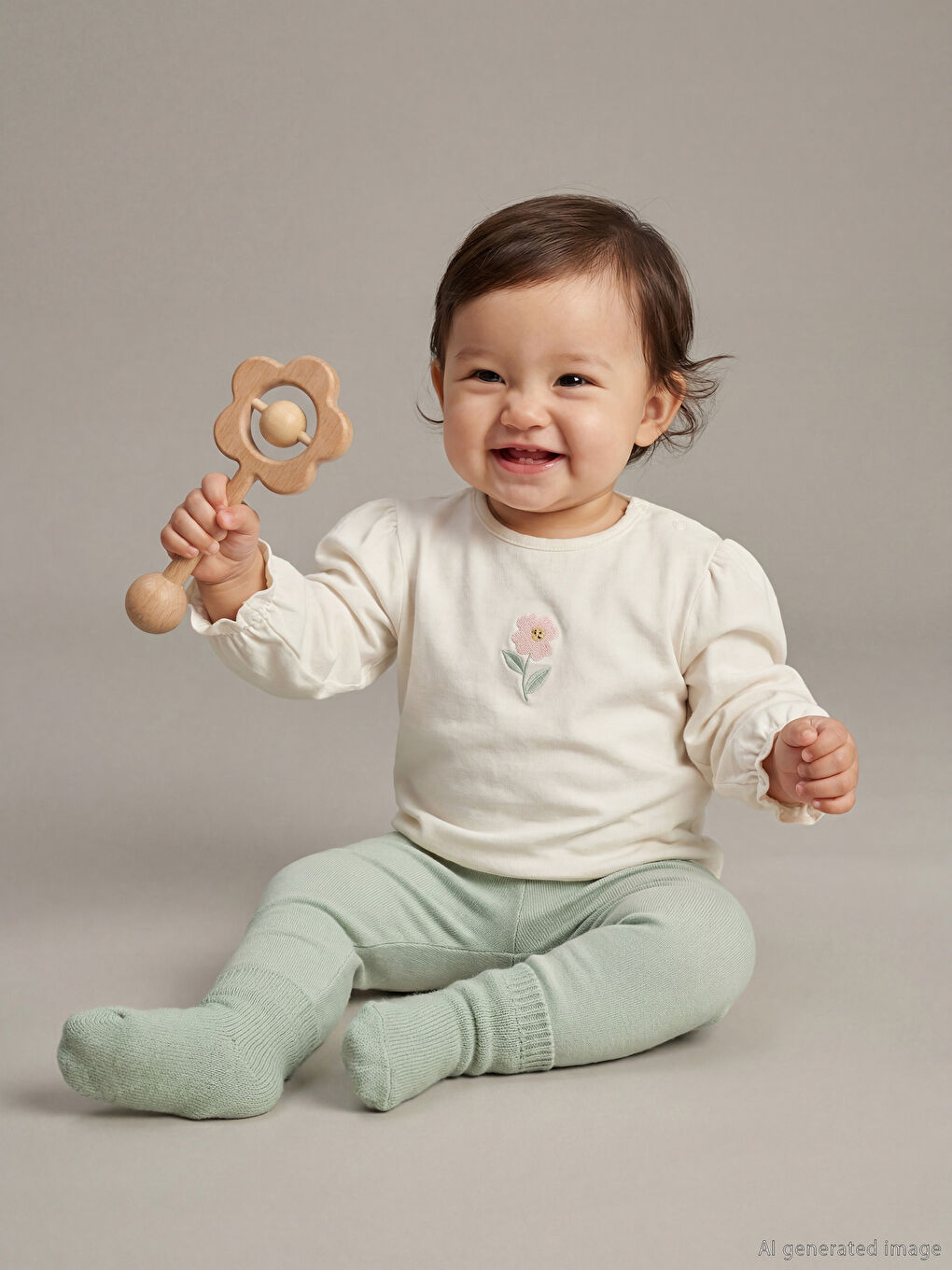 Floral Print Baby Girl Blouse and Leggings