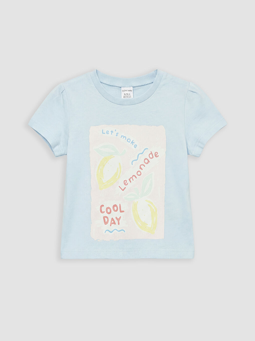 Mavi Baskılı Kız Bebek Şortlu Takım-1