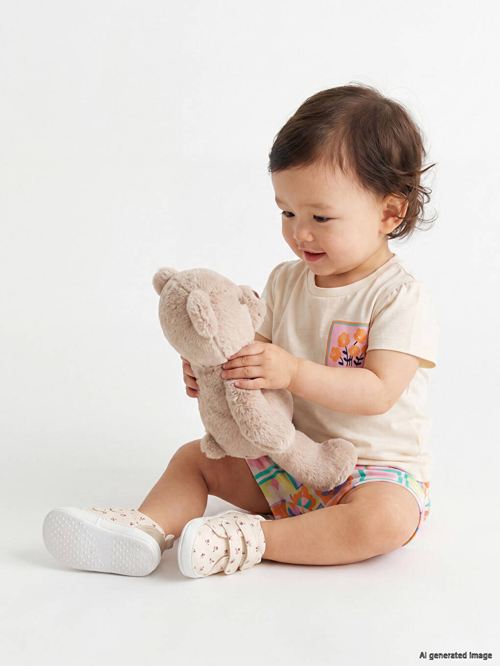 Floral Print Baby Girls' T-Shirt and Shorts Set