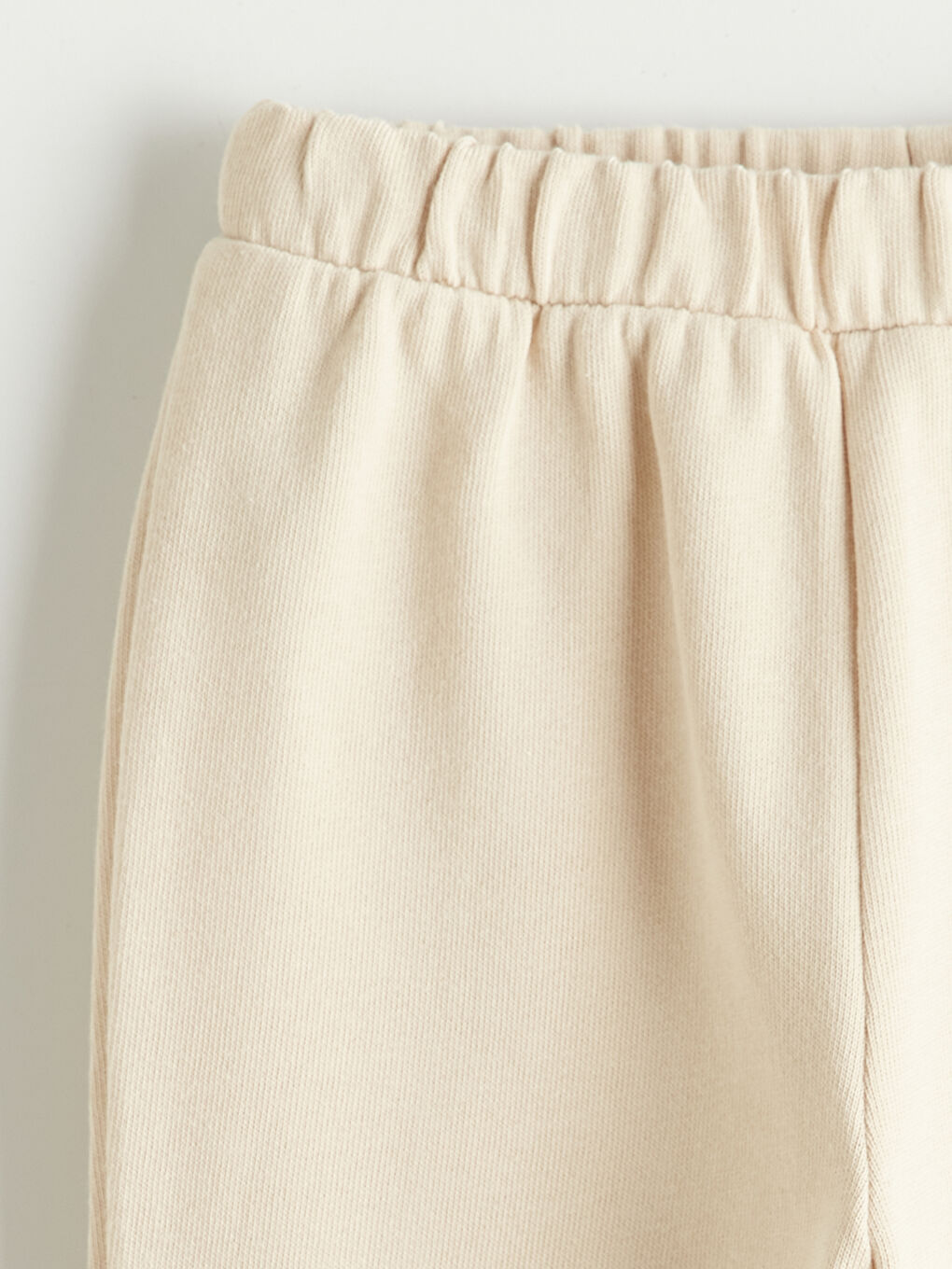 Bej Dantel Detaylı Kız Bebek Sweatshirt ve Eşofman Altı-5