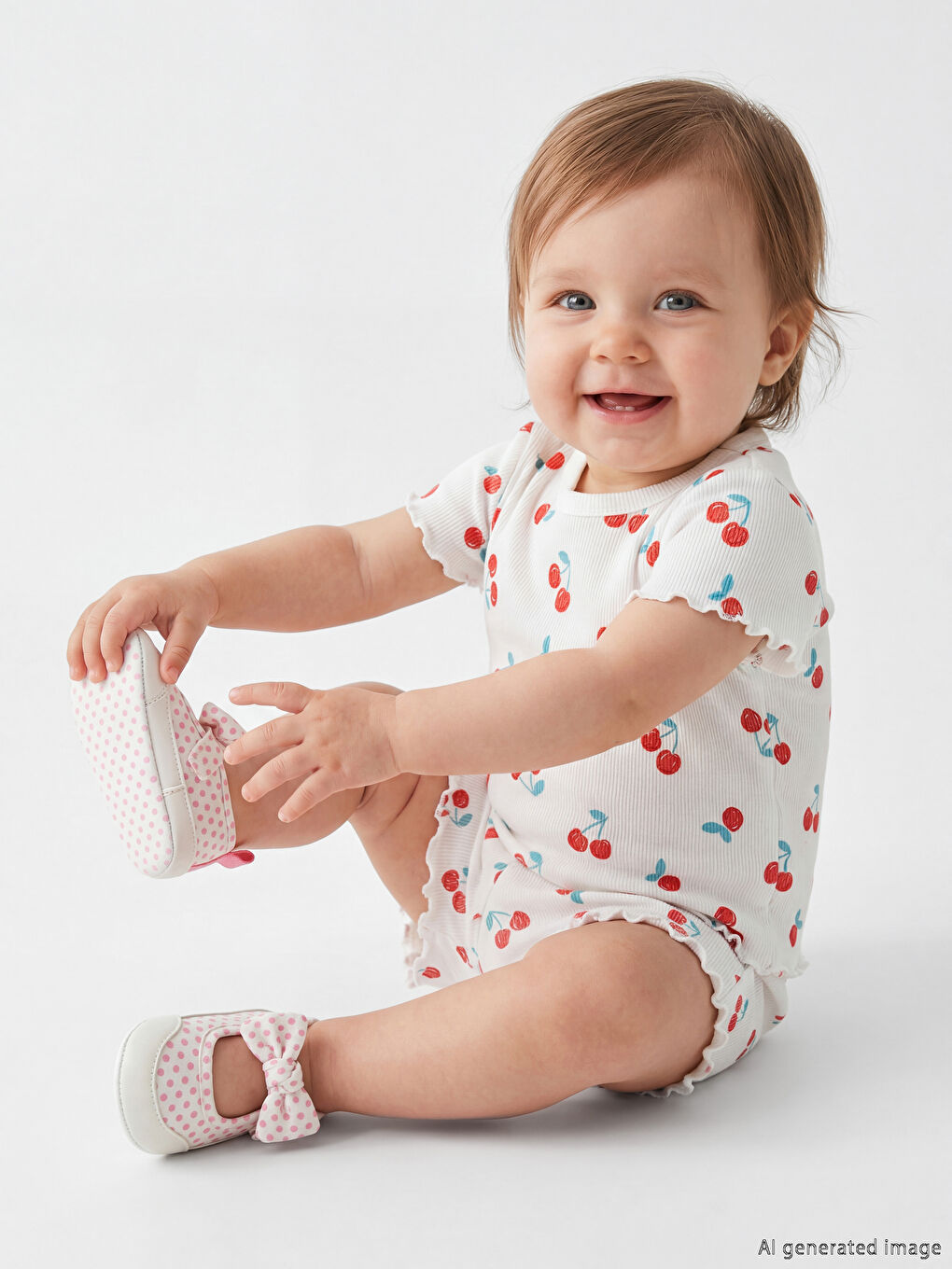 Cherry Printed Baby Girls' Shorts Set-1