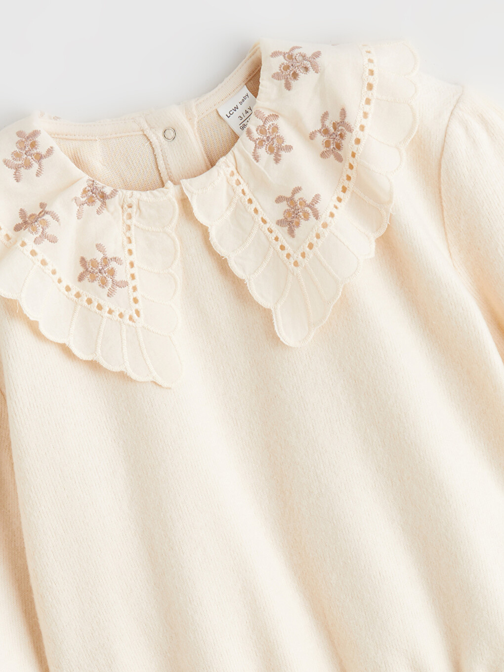 Embroidered Peter Pan Collar Baby Girl Blouse-1