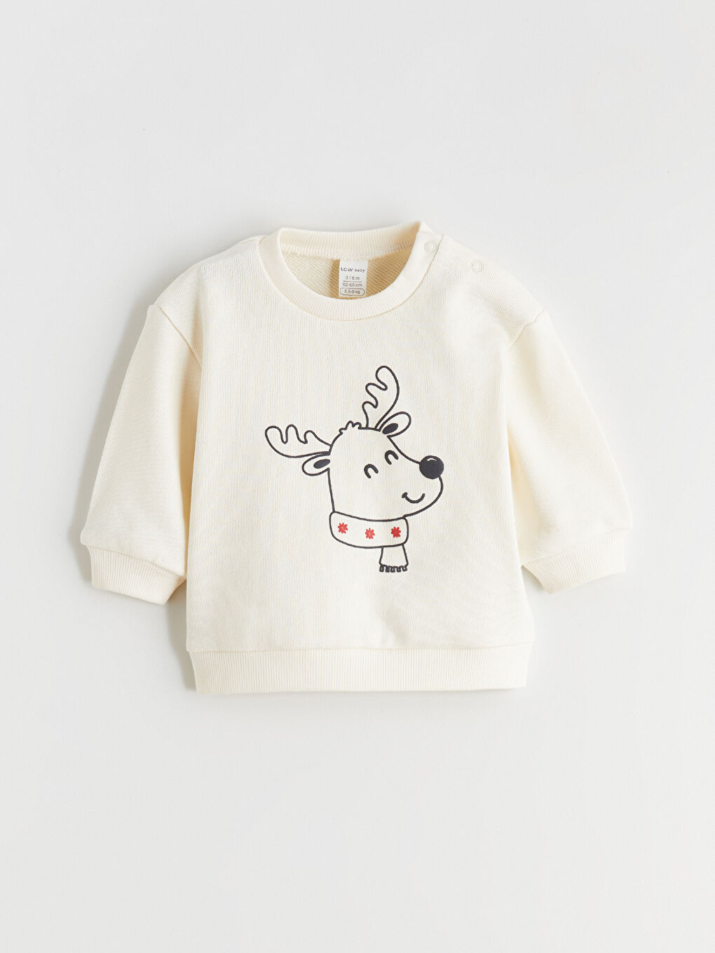 Bisiklet Yaka Baskılı Erkek Bebek Sweatshirt