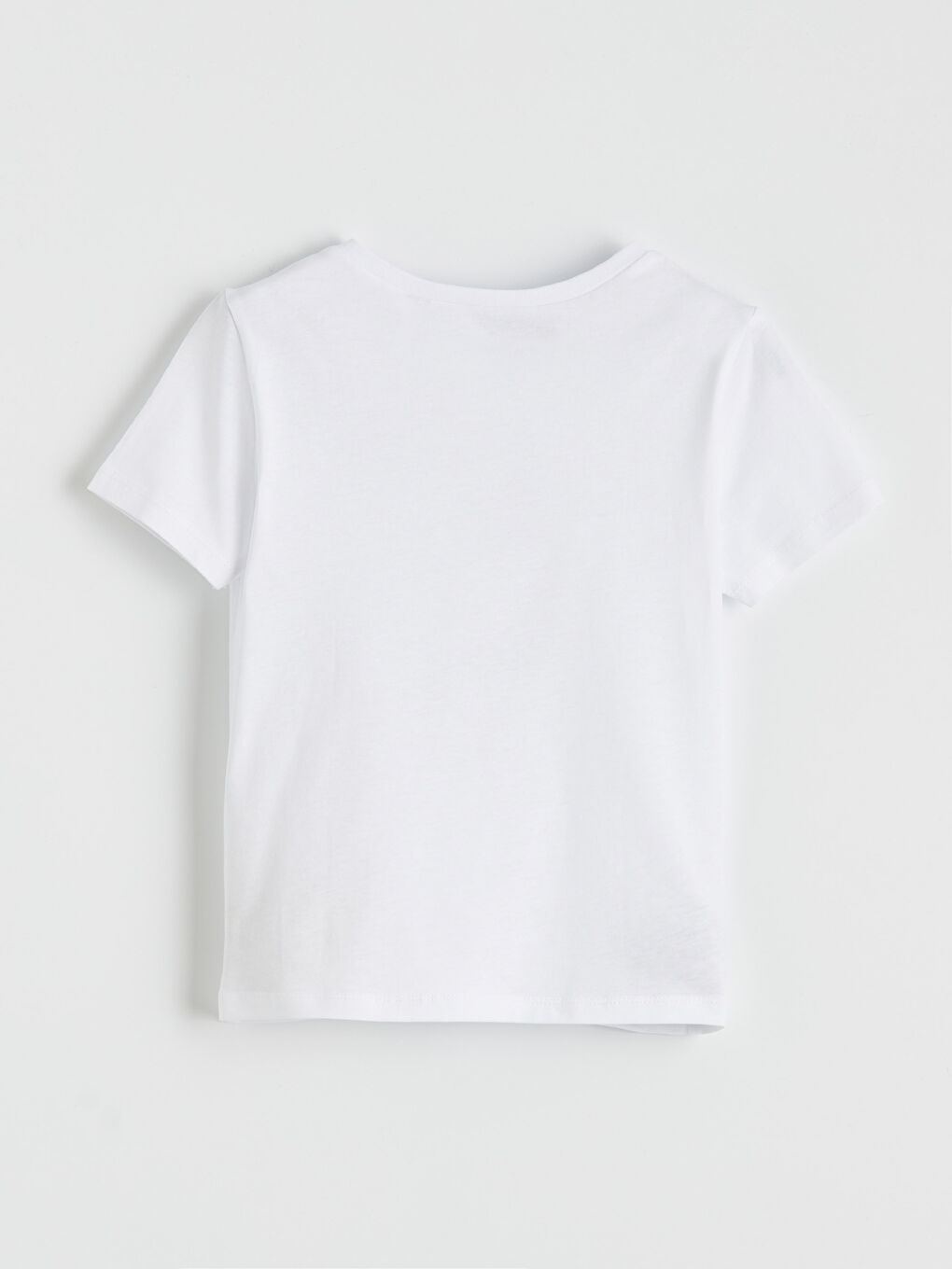 Beyaz Bisiklet Yaka Atatürk Baskılı Kız Çocuk Tişört-1