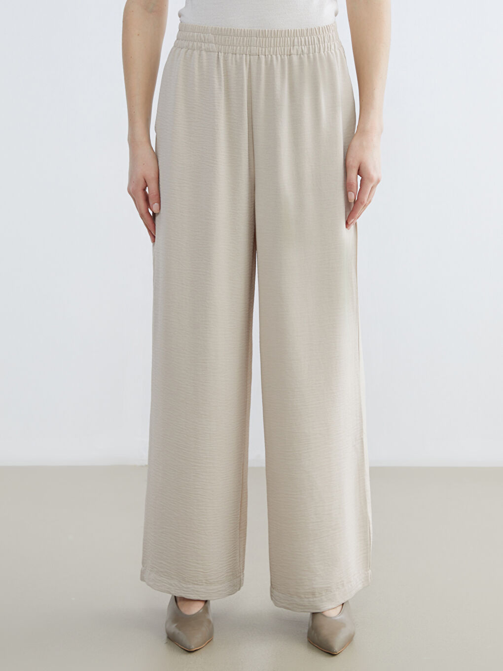 کەمەر لاستیک پانتۆڵی فراوانی ژنان-1