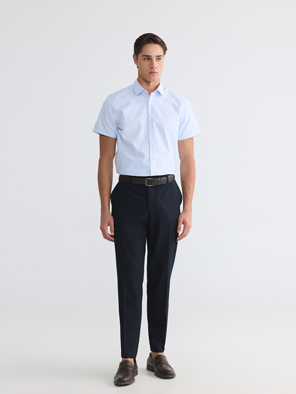 Slim Fit Desenli Erkek Gömlek-1