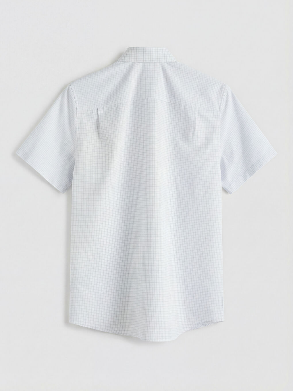 Beyaz Regular Fit Ekose Armürlü Erkek Gömlek-1