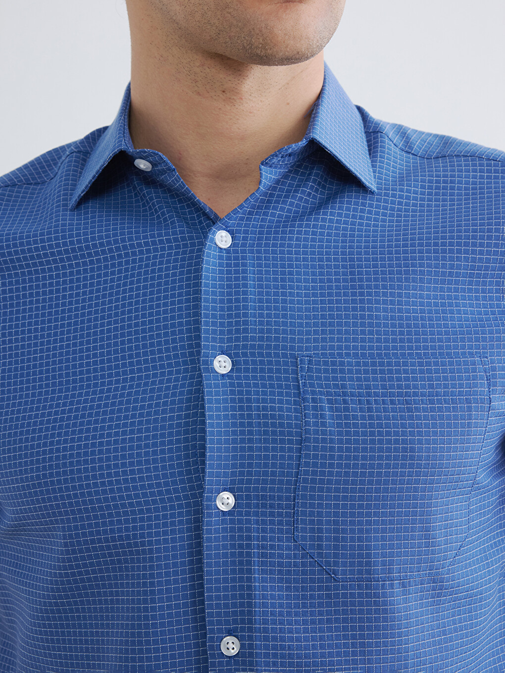 Regular Fit Plaid Dobby Men's Shirt-2