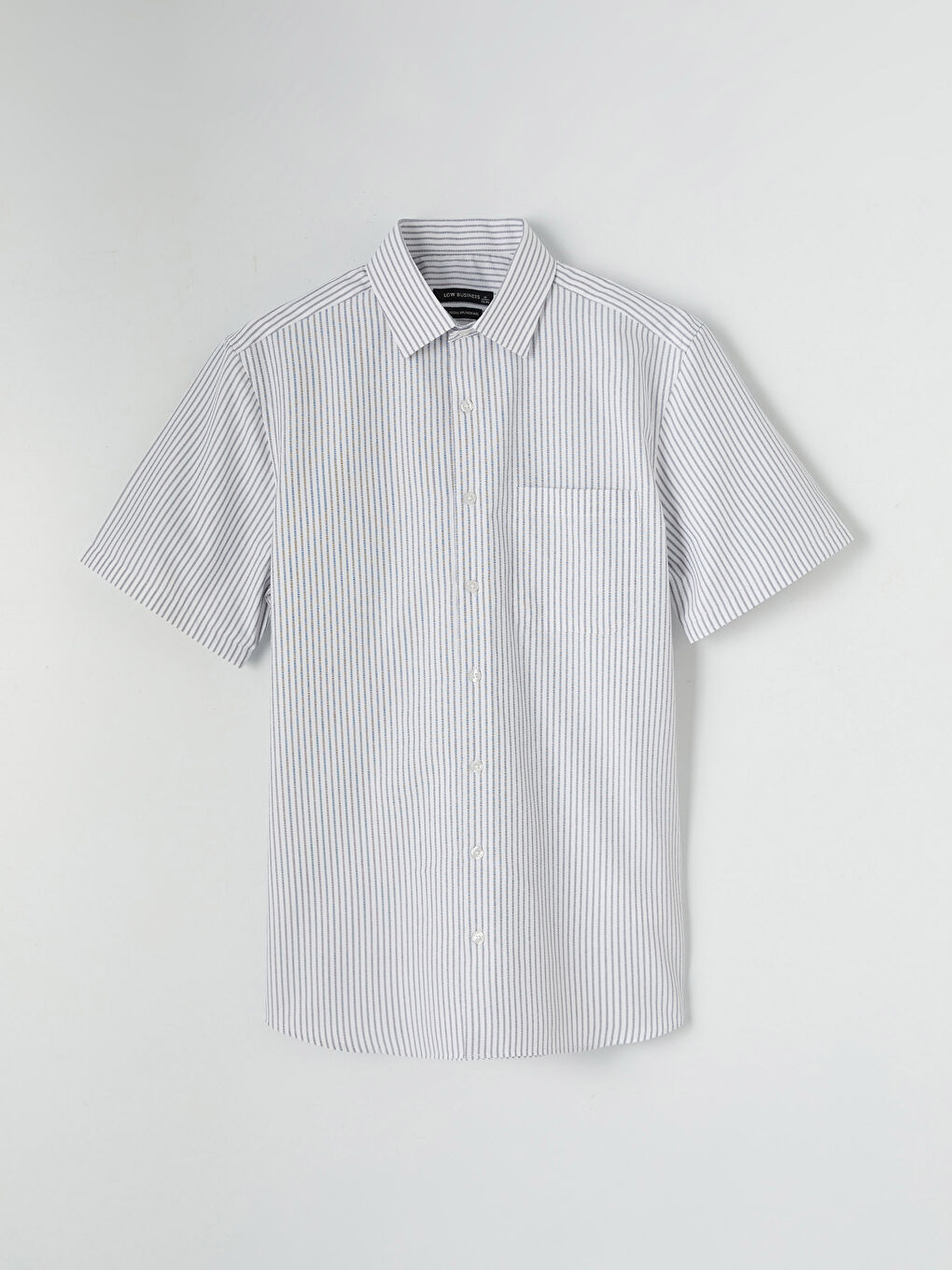 Gri Regular Fit Çizgili Erkek Gömlek