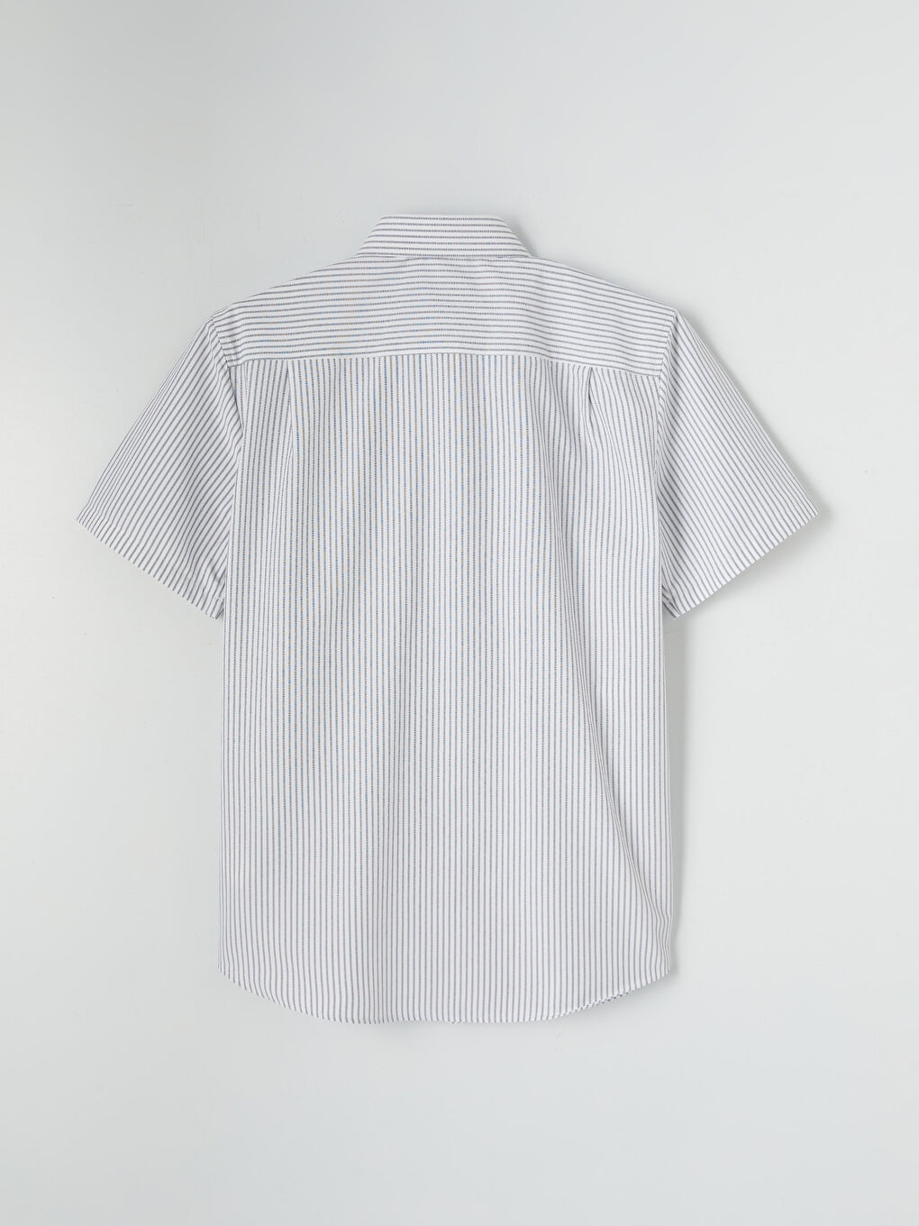 Gri Regular Fit Çizgili Erkek Gömlek-1