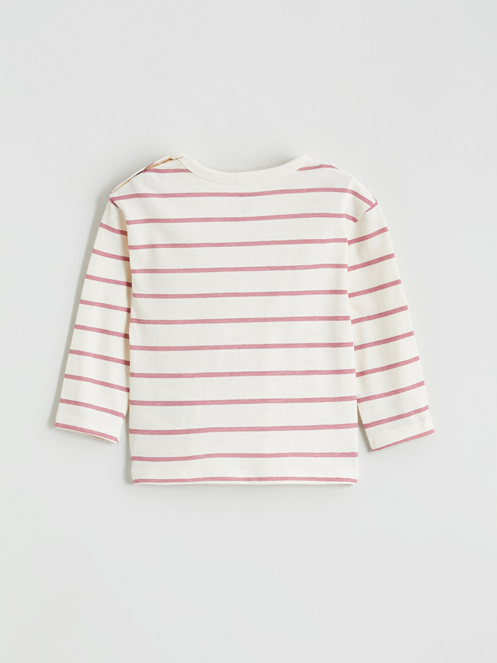 Ekru Bisiklet Yaka Çizgili Kız Bebek Tişört ve Tayt-3