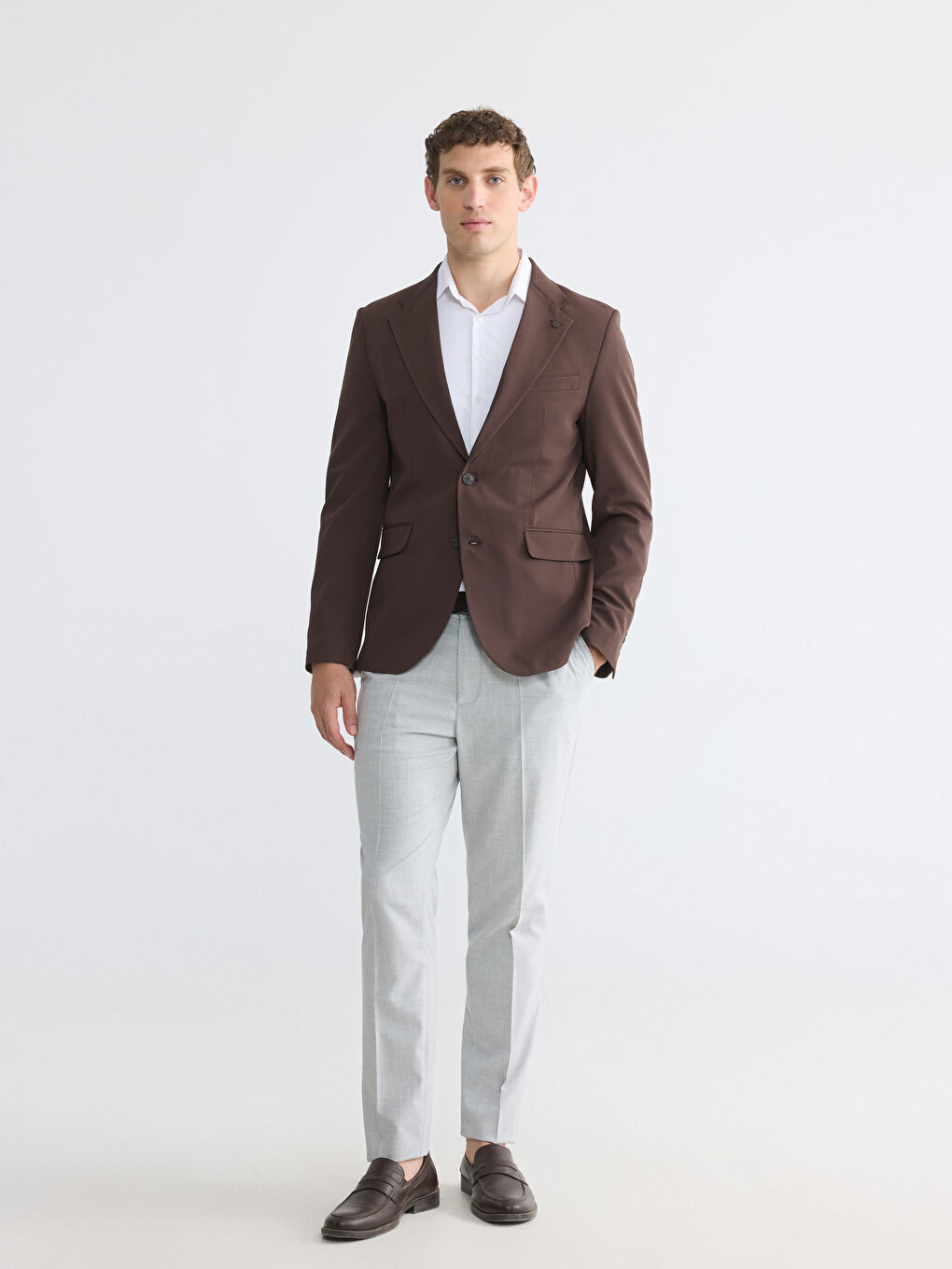 Slim Fit muške platnene pantalone-1