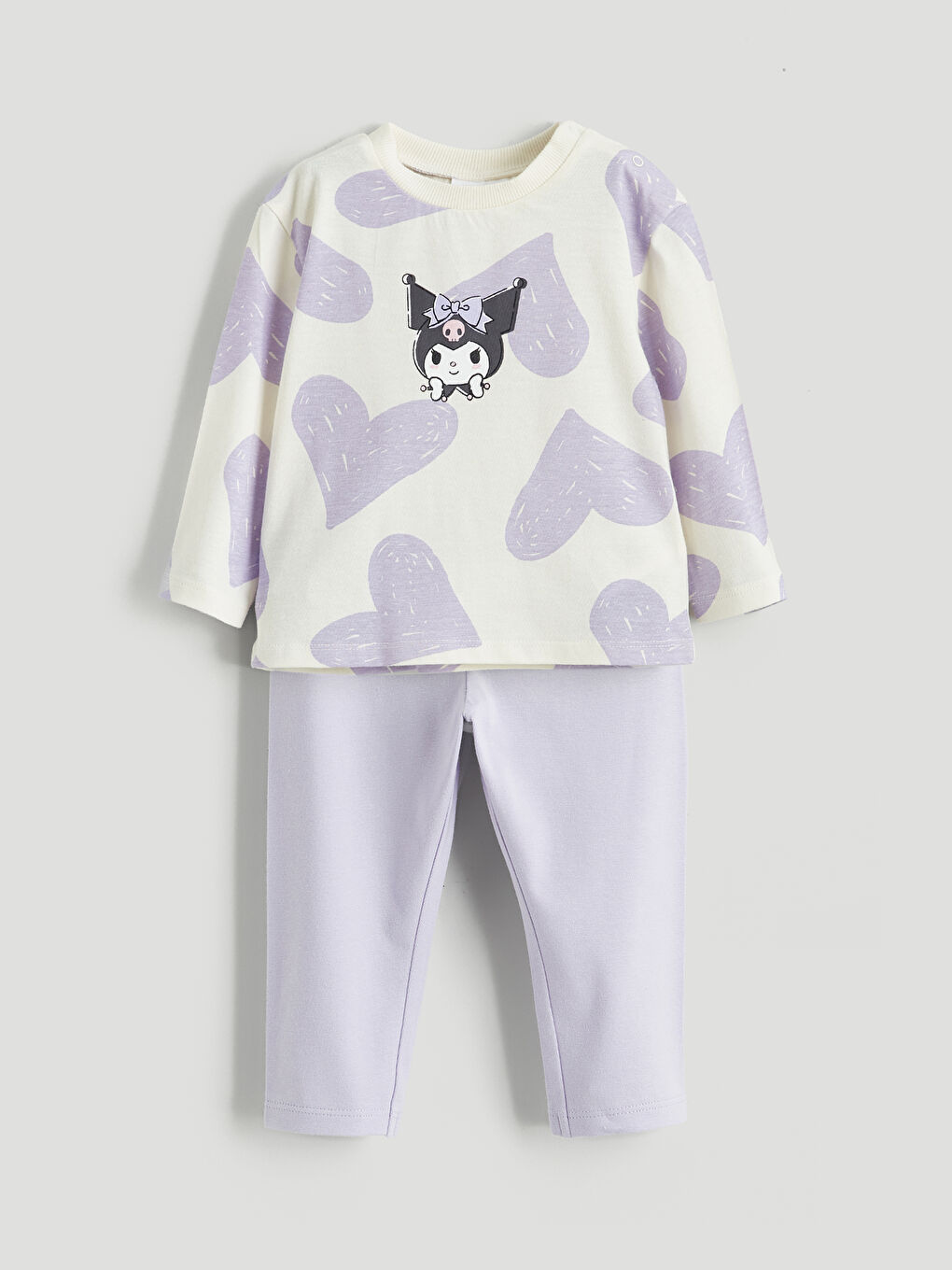 Ekru Kuromi Baskılı Kız Bebek Tişört ve Tayt