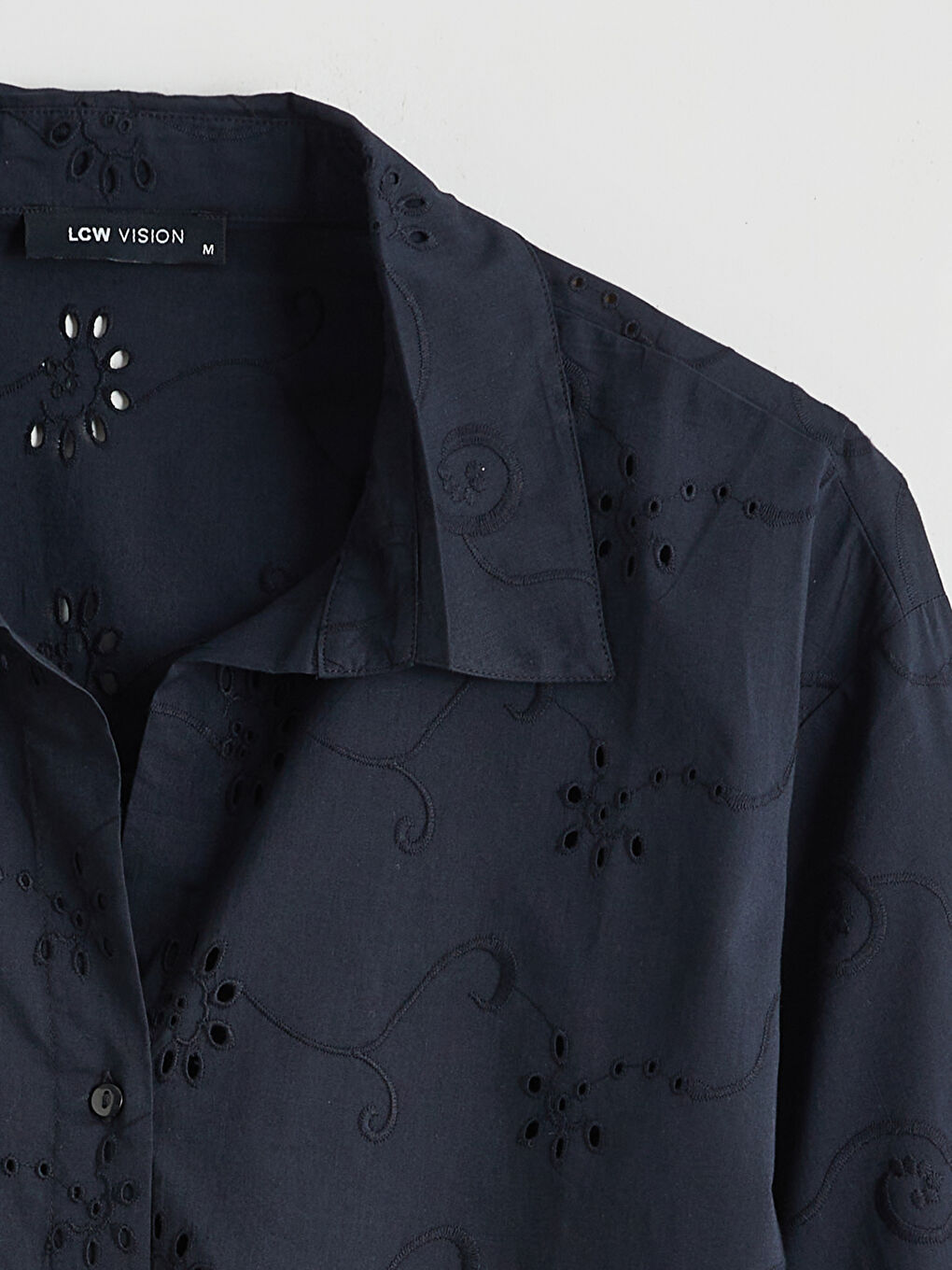 قميص واسع الحجم محبوك بثقوب للسيدات-5