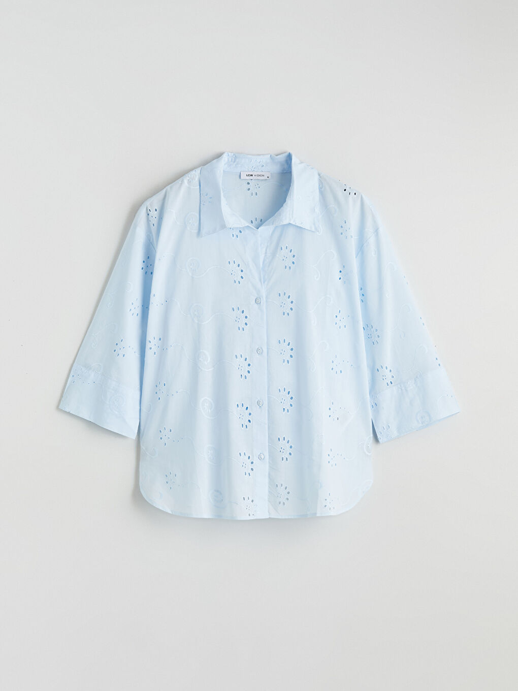 Hole-Knitted Oversize Women's Shirt-4