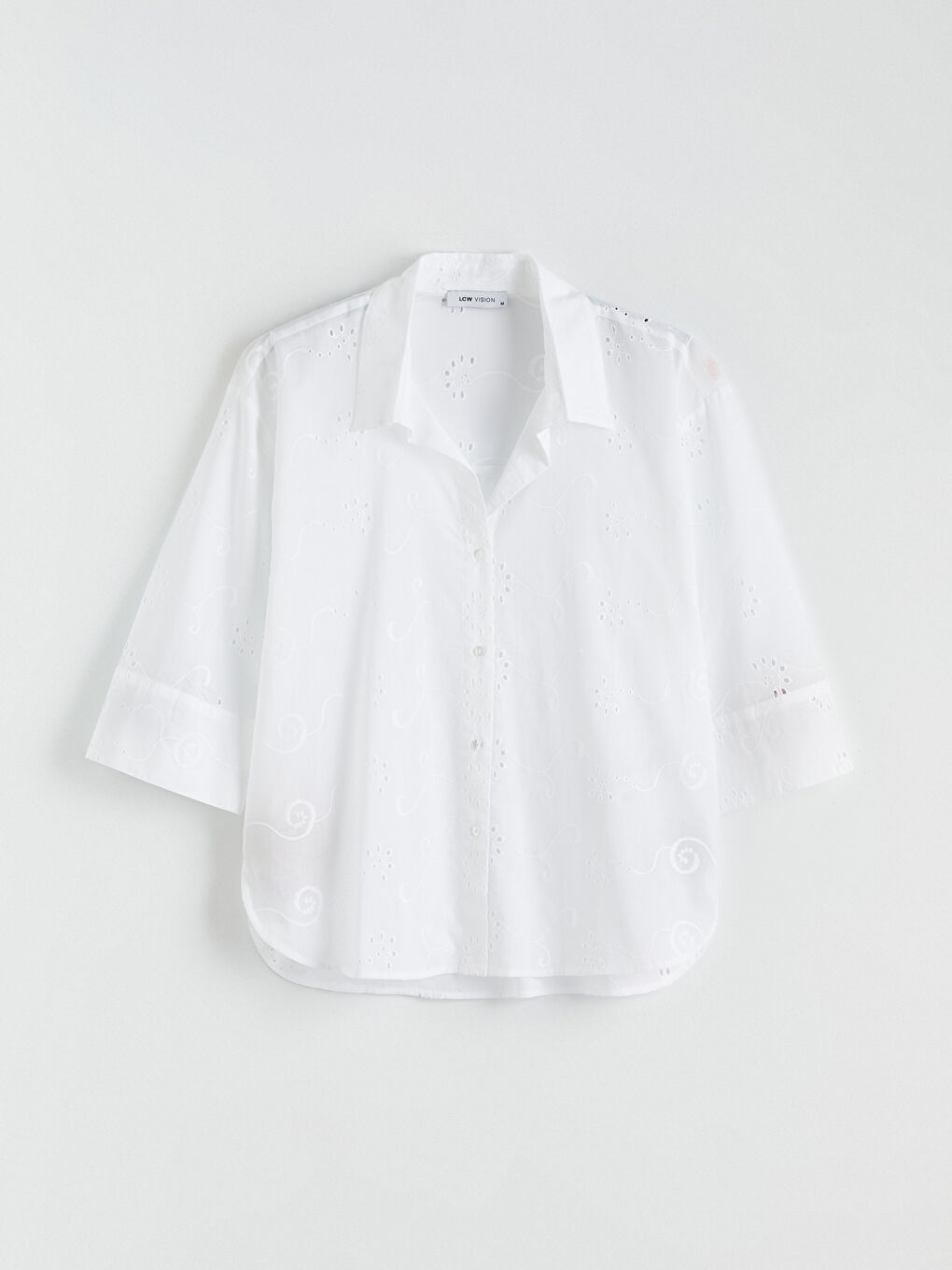 Hole-Knitted Oversize Women's Shirt-4