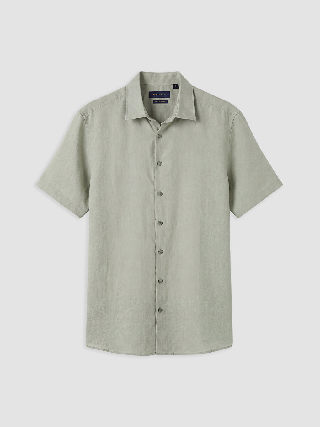 Yeşil Regular Fit %100 Keten Erkek Gömlek
