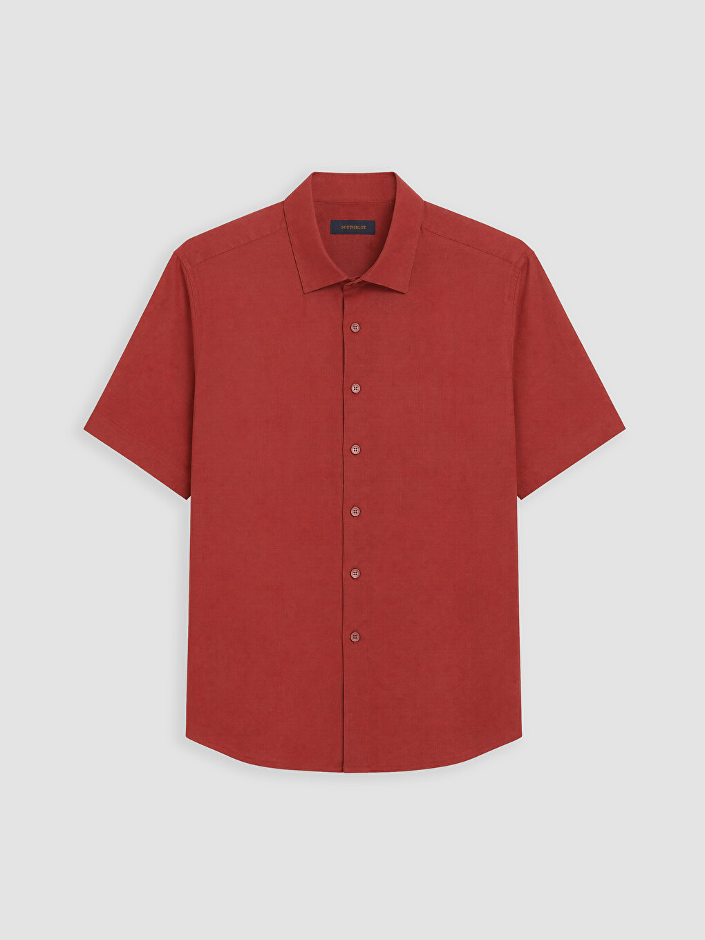 Turuncu Regular Fit %100 Keten Erkek Gömlek