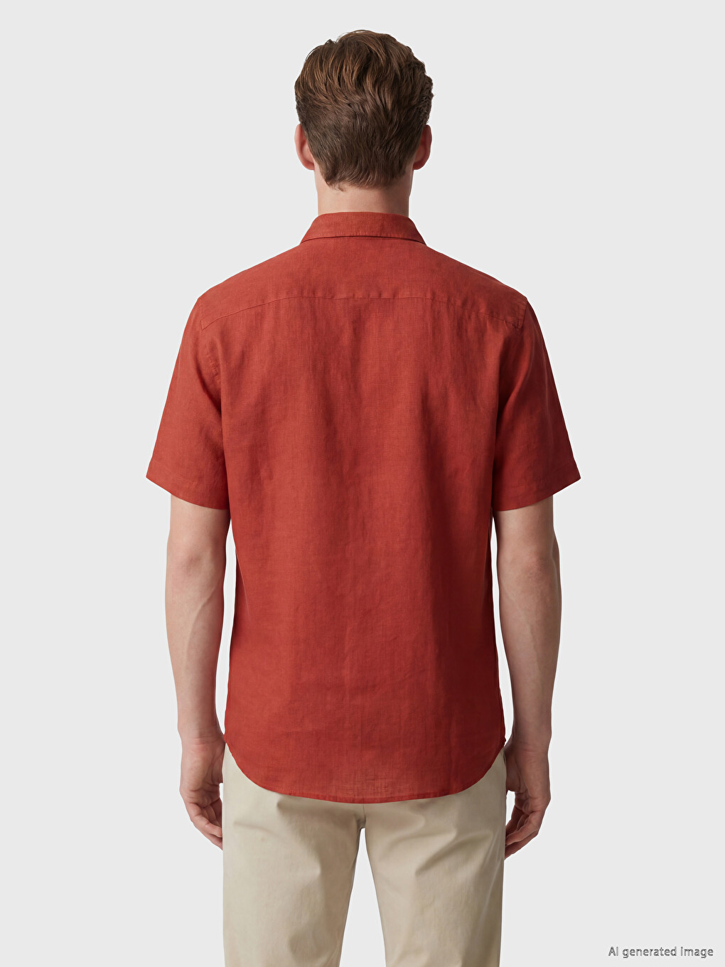 Regular Fit %100 Linen Men's Shirt-4