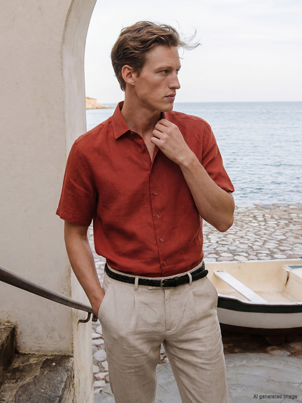 Regular Fit %100 Linen Men's Shirt