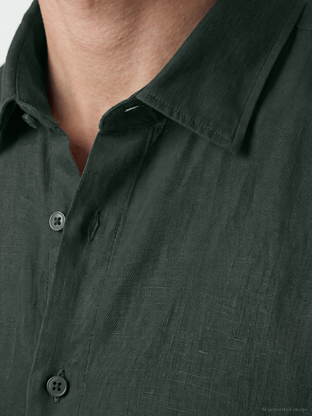 Coupe Régulière %100 Lin Chemise Homme-3