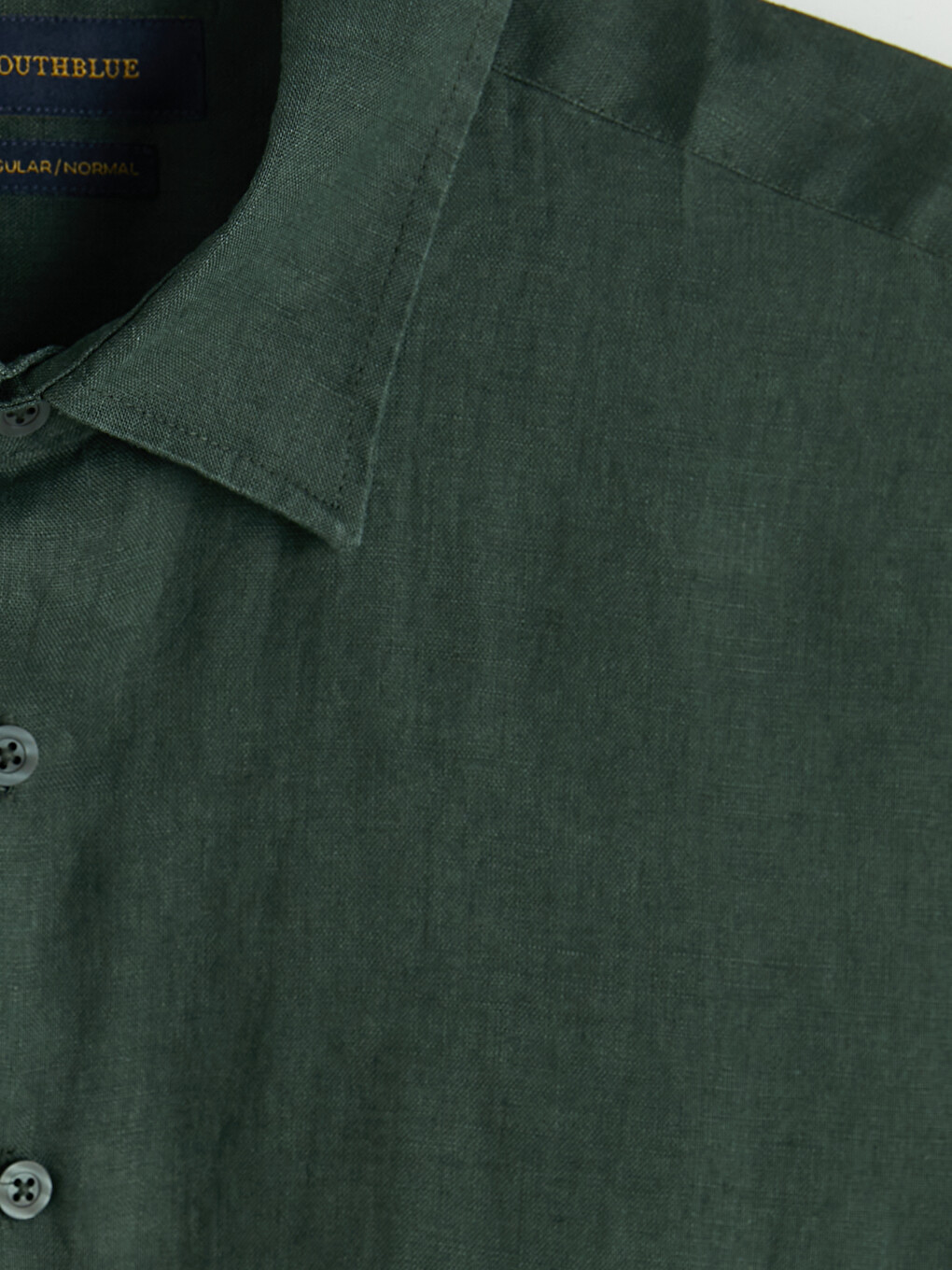 Coupe Régulière %100 Lin Chemise Homme-7