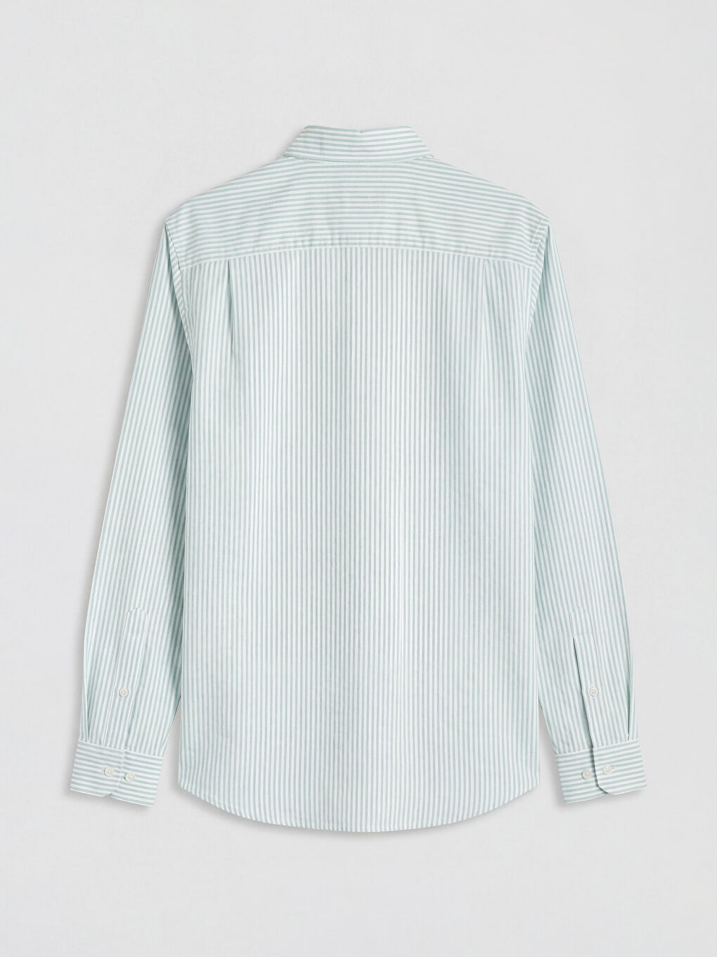 Yeşil Regular Fit Çizgili Erkek Gömlek-1