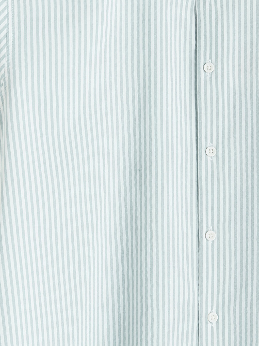 Yeşil Regular Fit Çizgili Erkek Gömlek-2