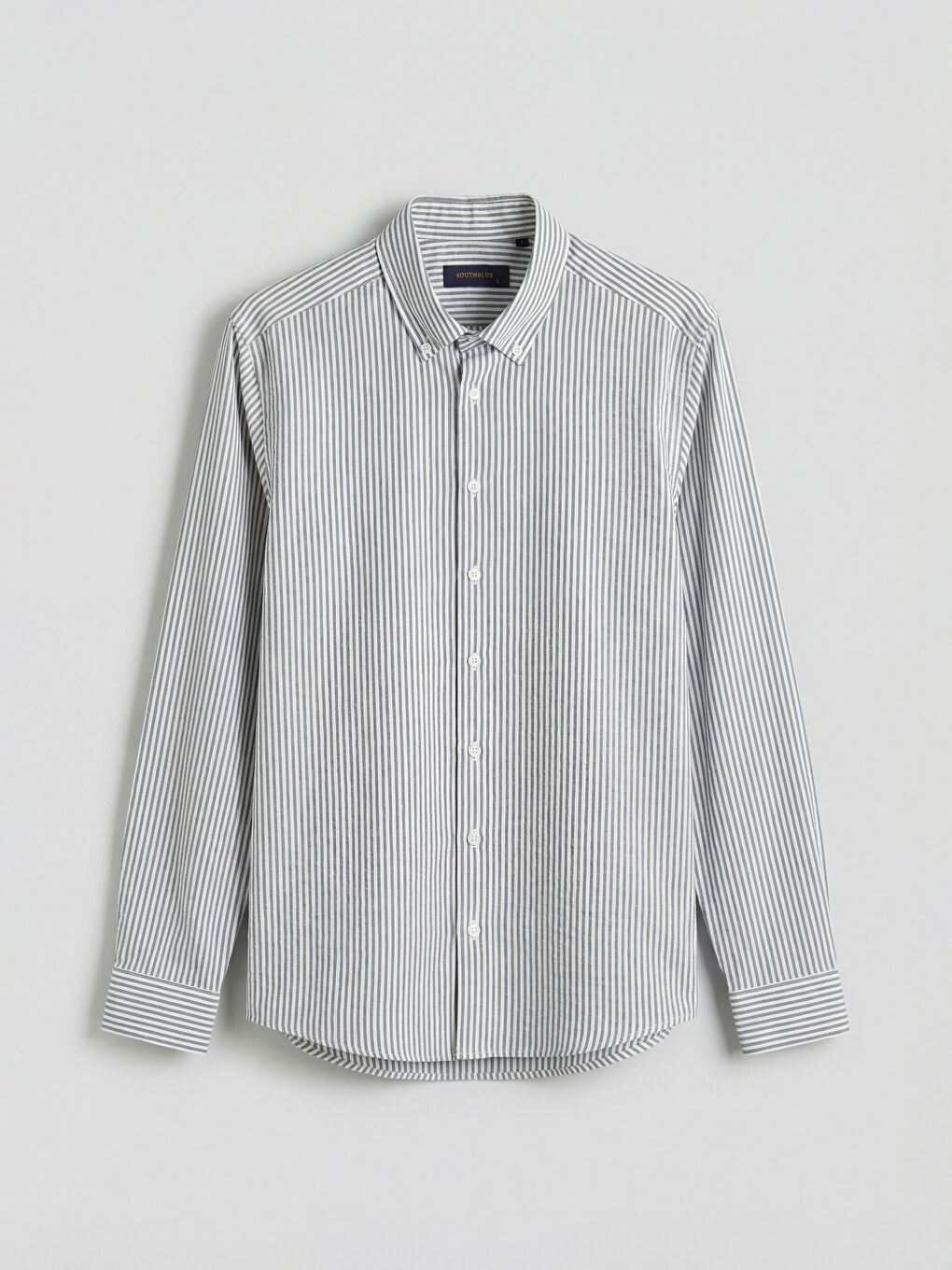 Lacivert Regular Fit Çizgili Erkek Gömlek