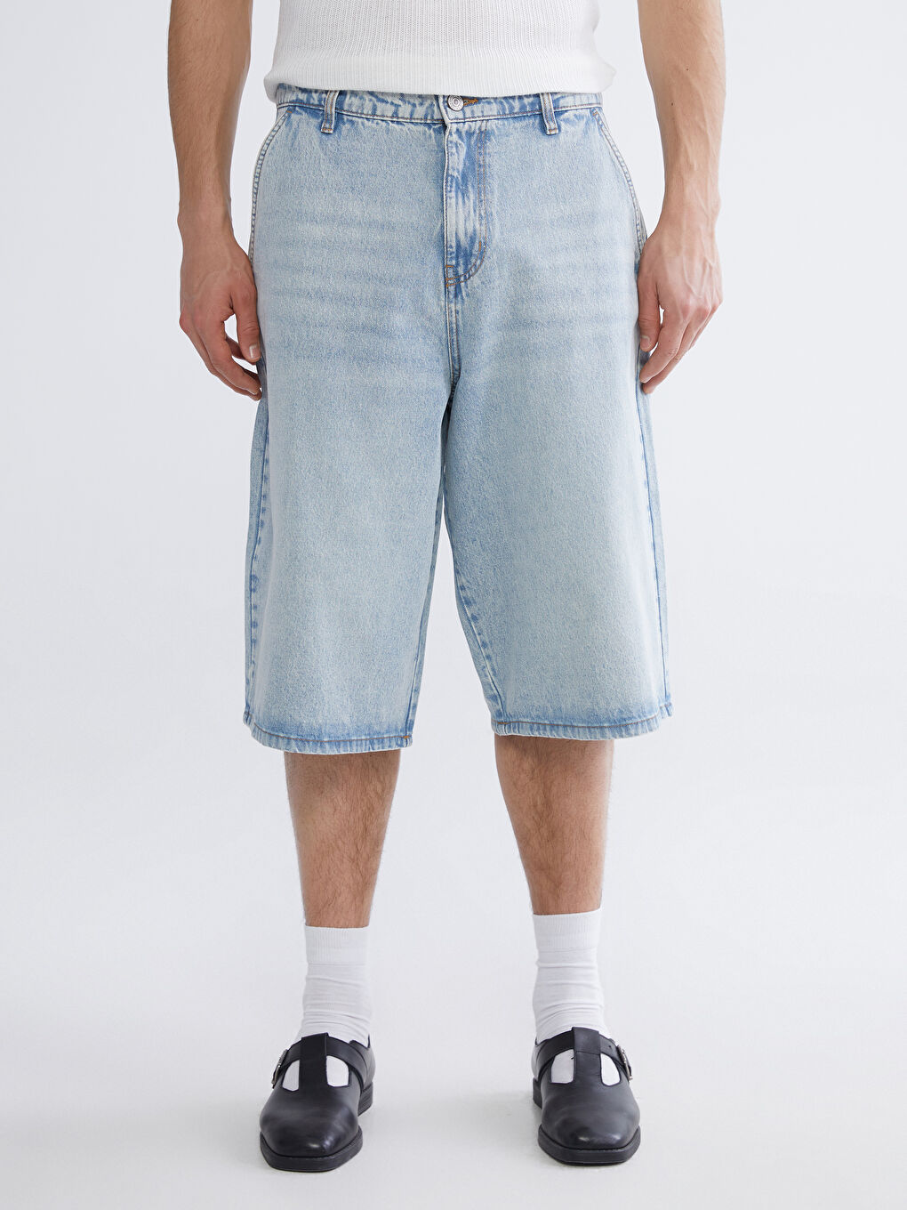 Pantaloni scurți din denim INDIGO Bărbat-1