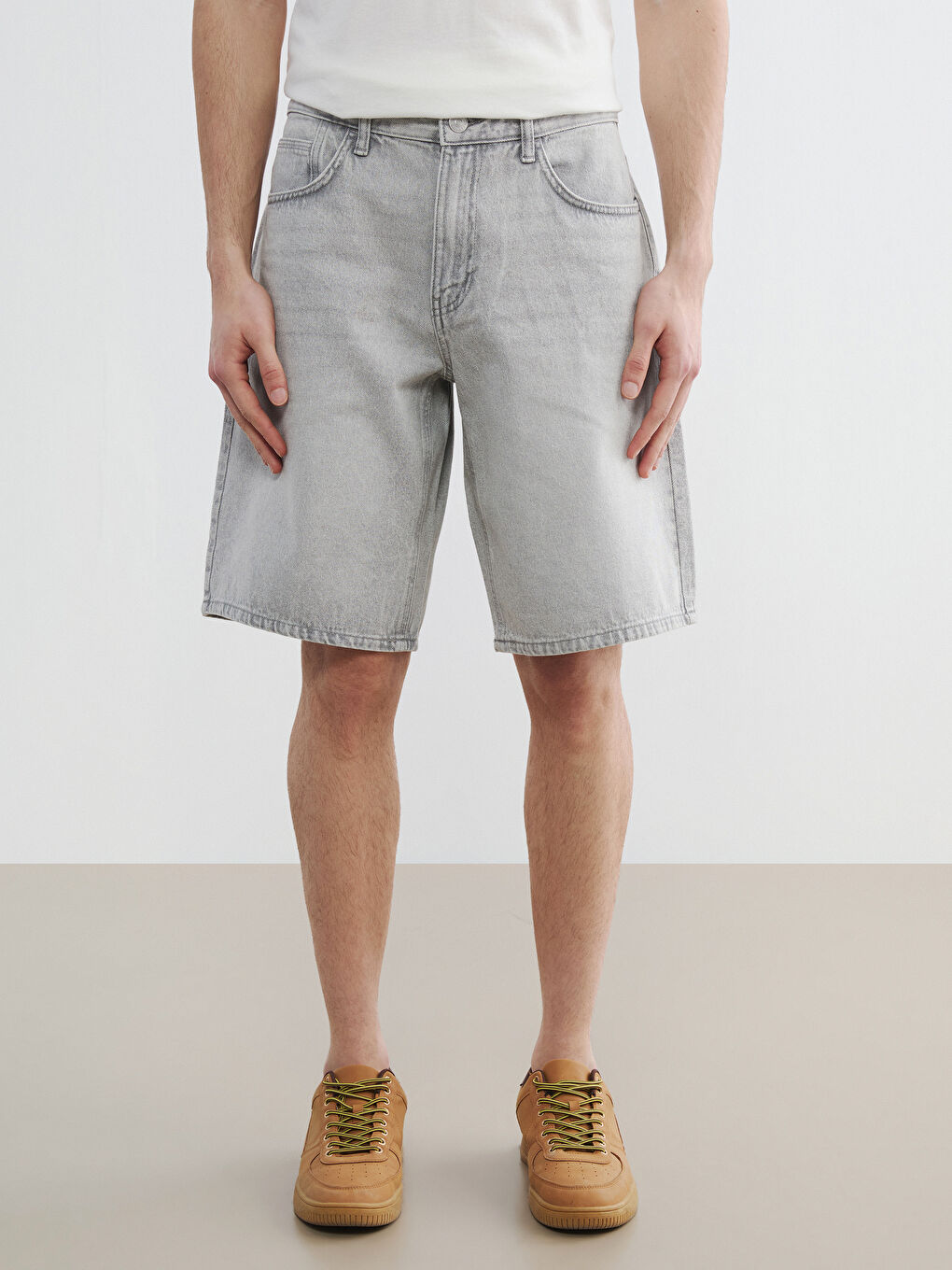 Ерлер сұр Джинсы шорты-1