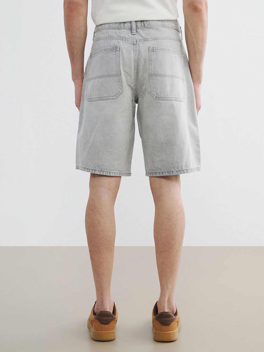 Ерлер сұр Джинсы шорты-3