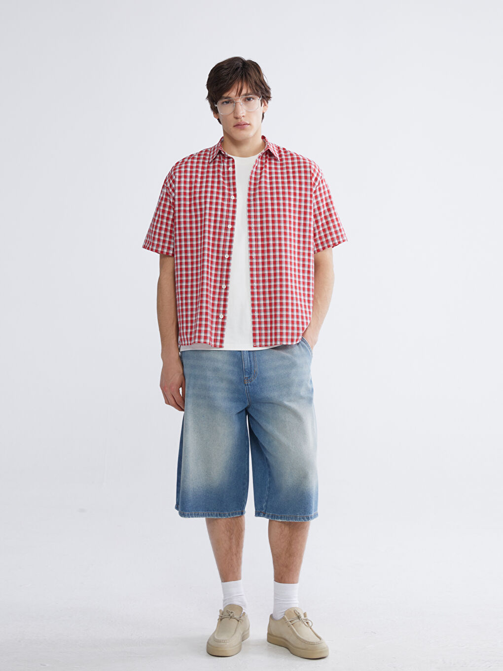 Loose Fit Men's Denim Shorts