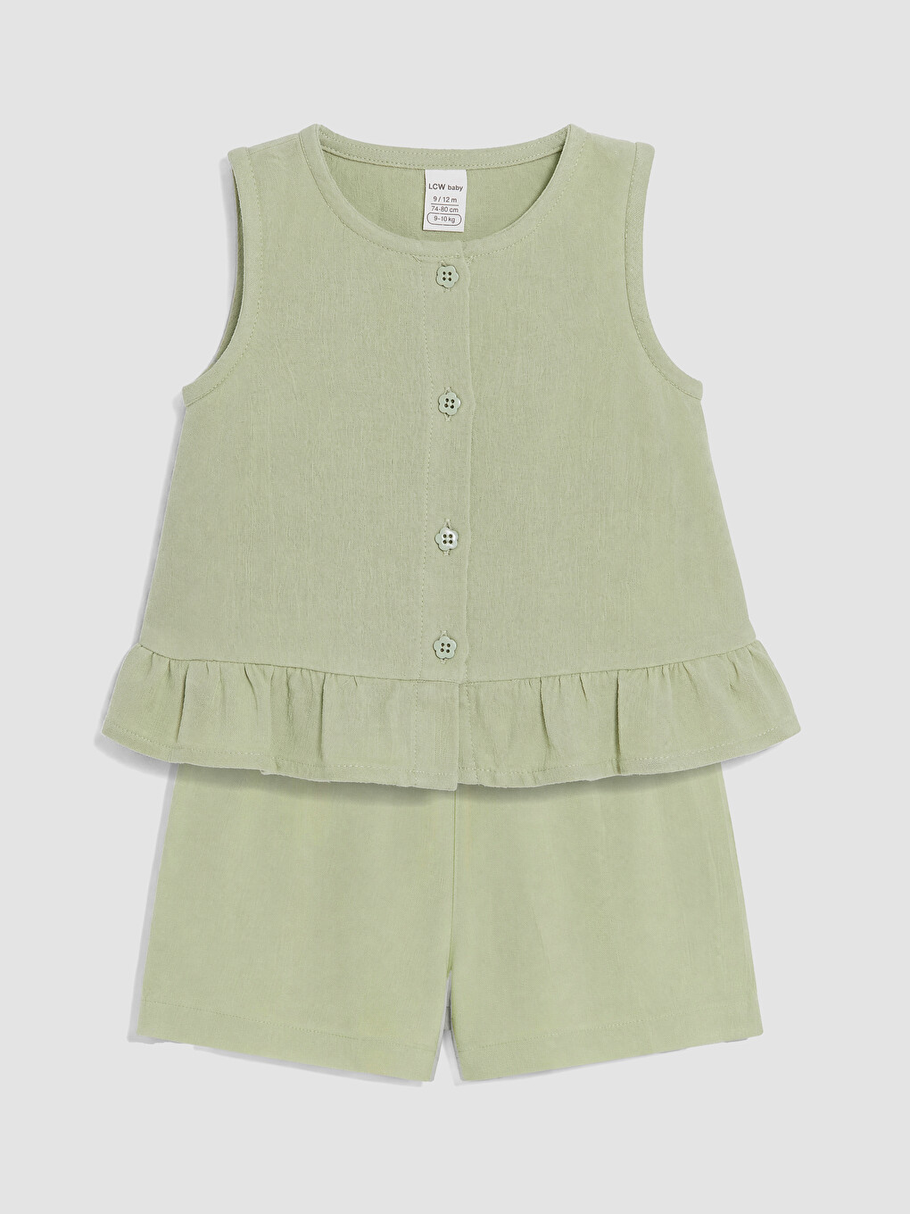 Crew Neck Baby Girls' Blouse And Shorts 2 Pack