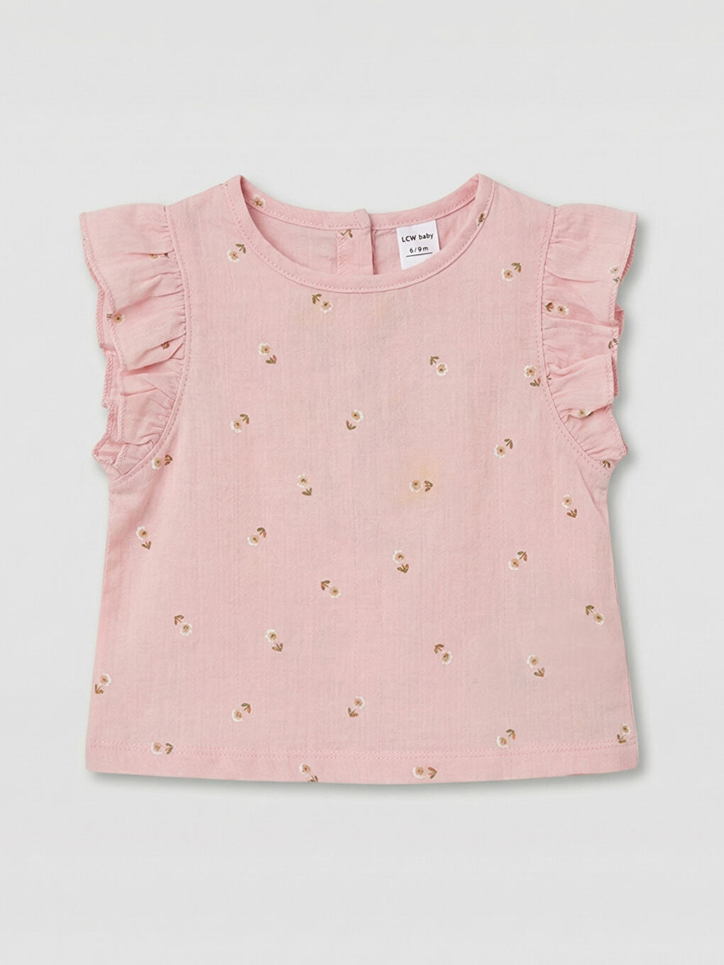 Pembe Fırfırlı Kız Bebek Bluz ve Şort-1