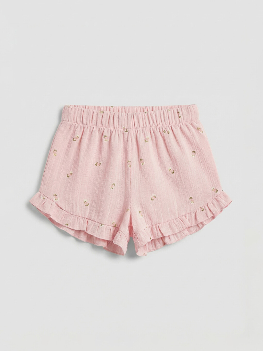 Pembe Fırfırlı Kız Bebek Bluz Ve Şort-3
