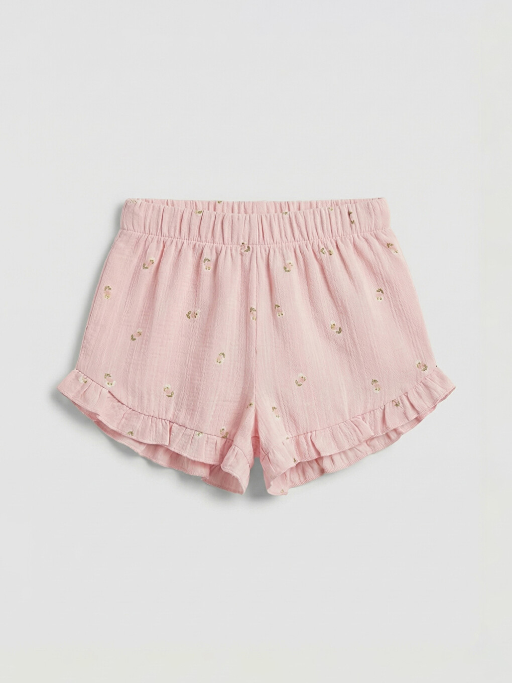Pembe Fırfırlı Kız Bebek Bluz Ve Şort-4